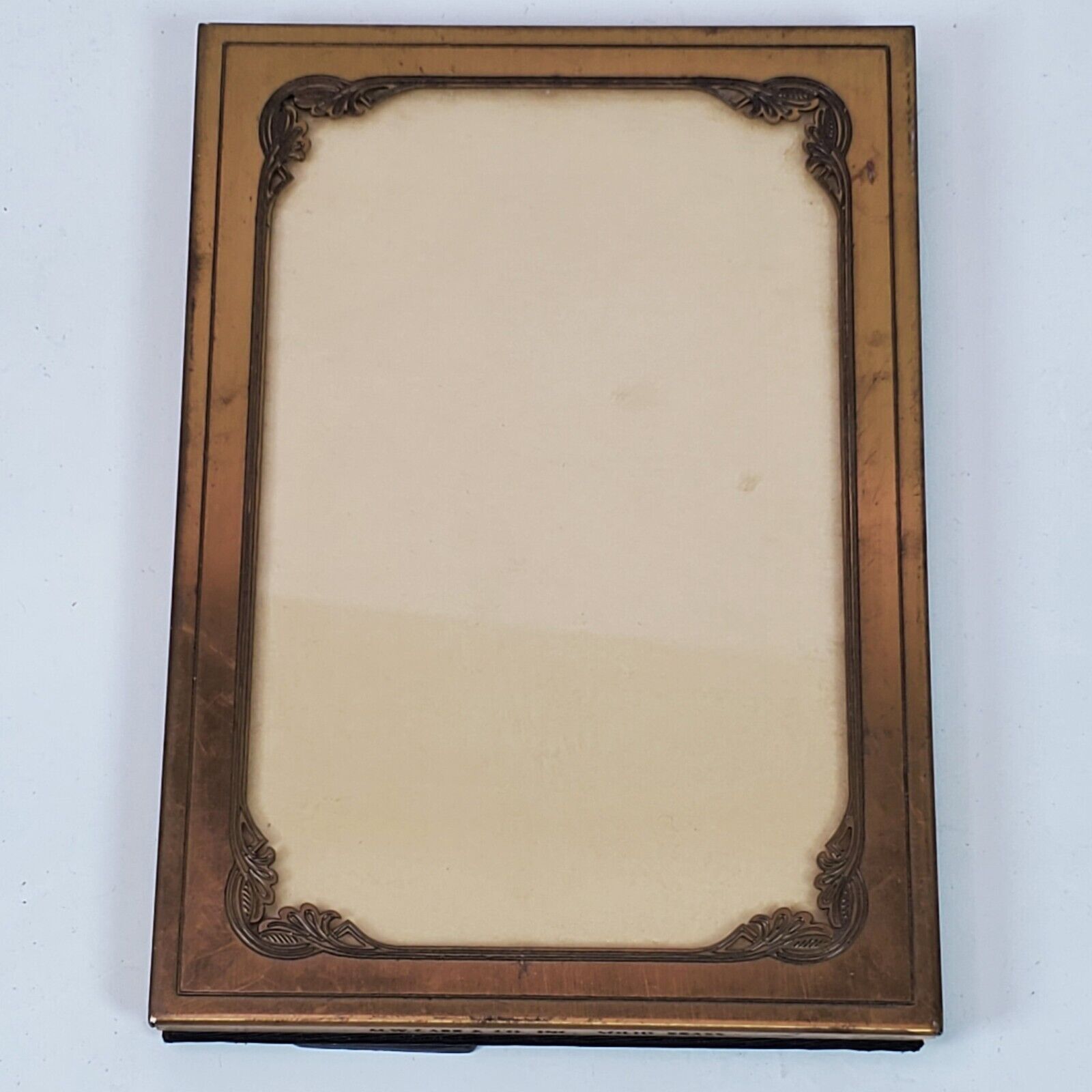 Antique 1900s MW Carr Brass Photo Frame Fits 4.5x2.5 Inch Picture w/ Kickstand