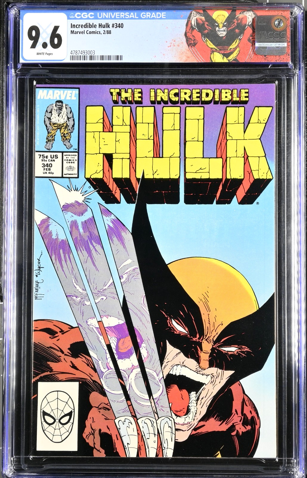 The Incredible Hulk 340 (Marvel 1988) - CGC 9.6 - Custom Label