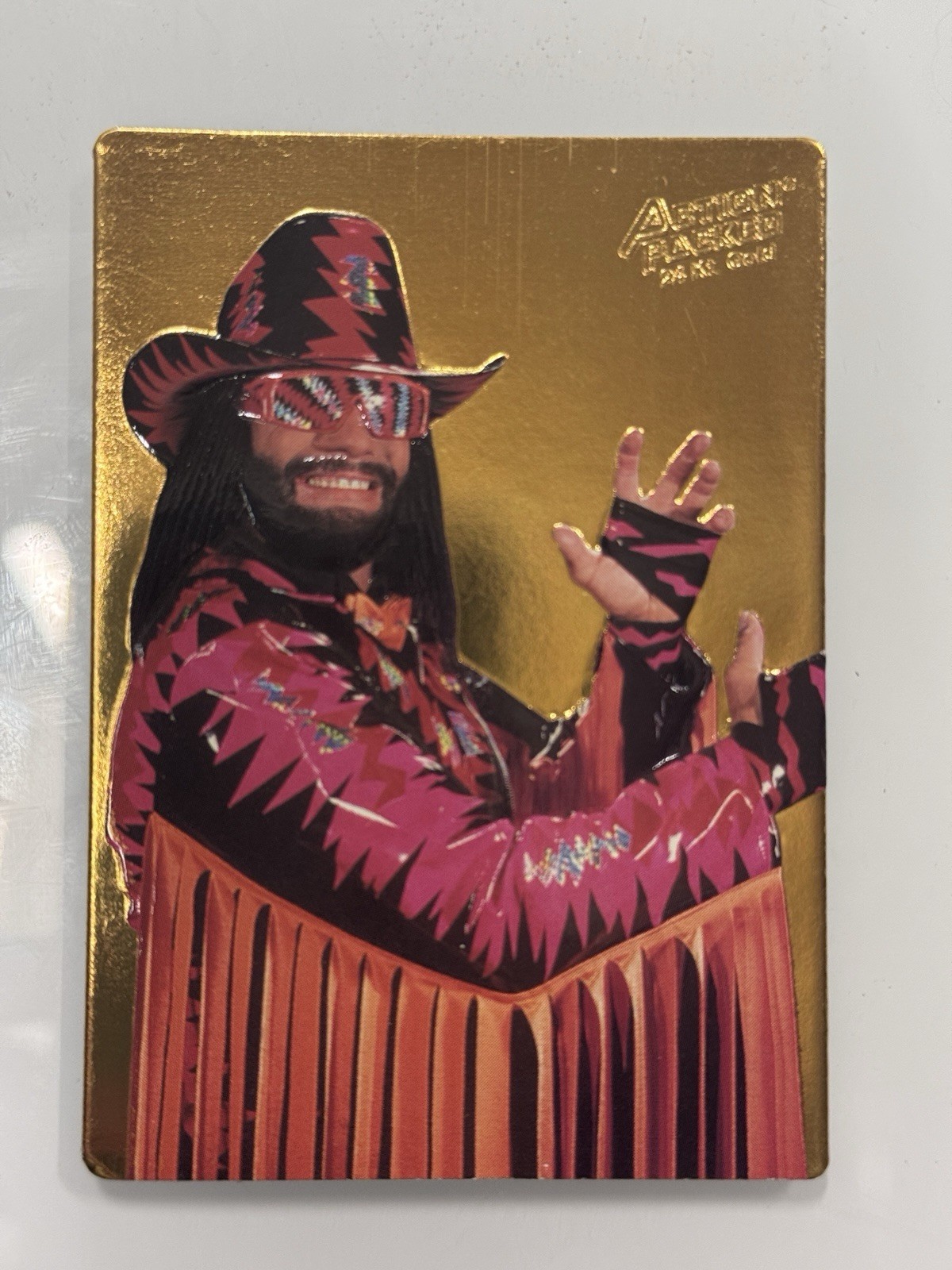 1994 Action packed WWF Gold Embossed 3G Macho Man Randy Savage RARE Card 1994 Action packed WWF Gold Embossed 3G Macho Man Randy Savage RARE Card
