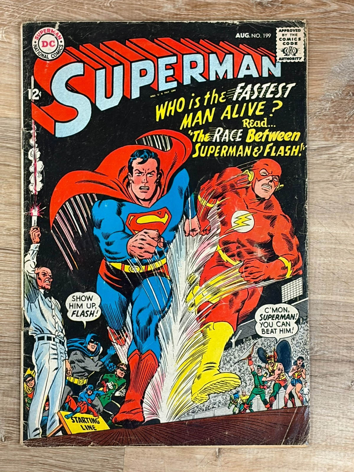 Superman #199 1967 DC Comics 1st Superman vs Flash Race Silver Age Key