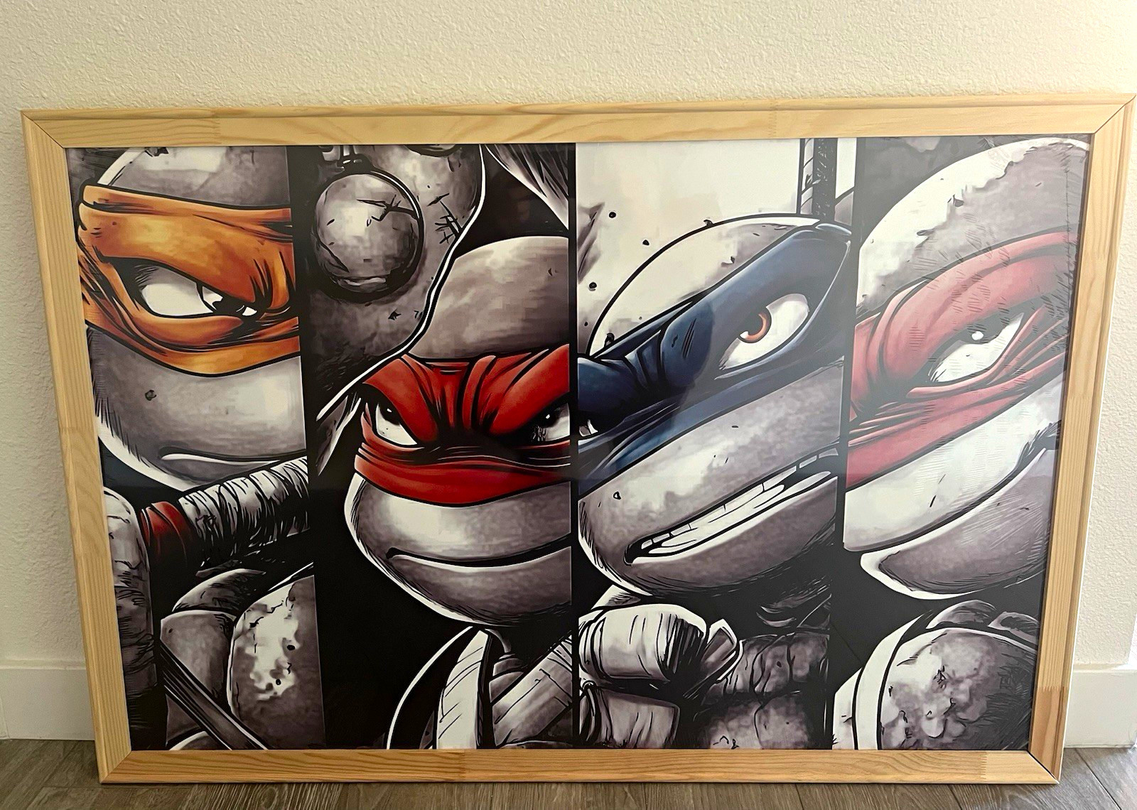 Teenage Mutant Ninja Turtles Framed Wall Art Print Poster, Medium, Faces