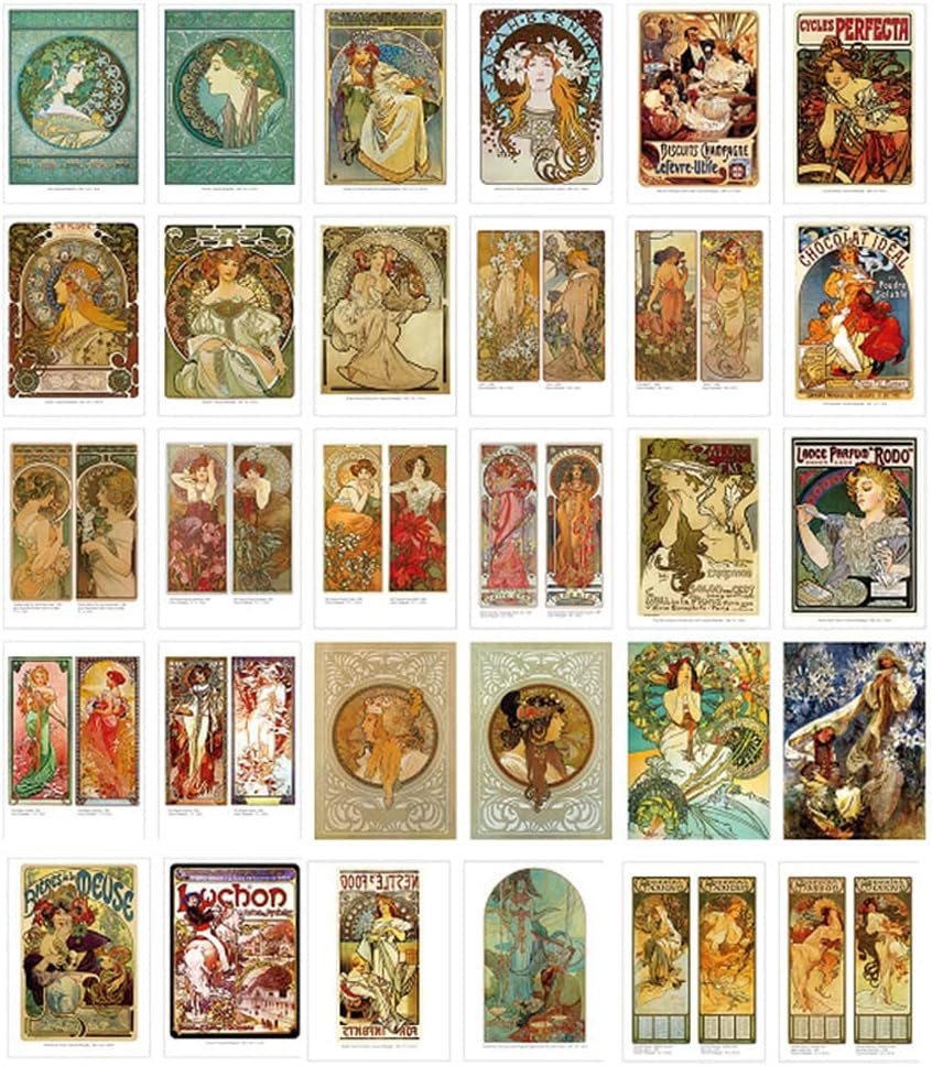 Beautiful Art Postcards Set of 30 Post Card of Alphonse Mucha Variety Pack Beautiful Art Postcards Set of 30 Post Card of Alphonse Mucha Variety Pack