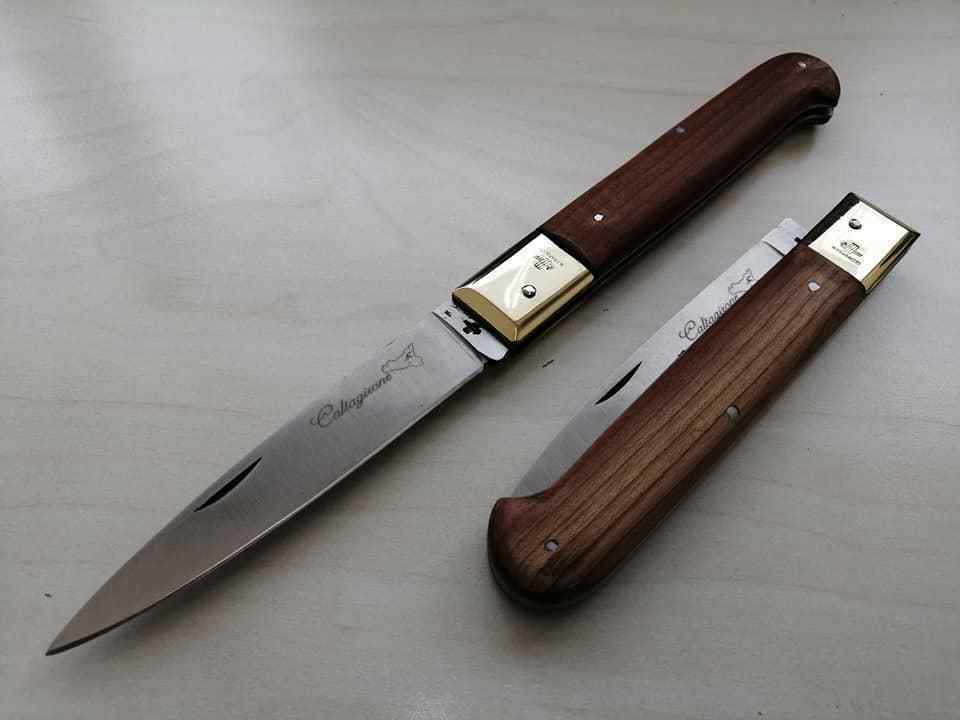 Coltello Tradizional Caltagirone CHERRY wood italian KNIFE 23cm made in italy