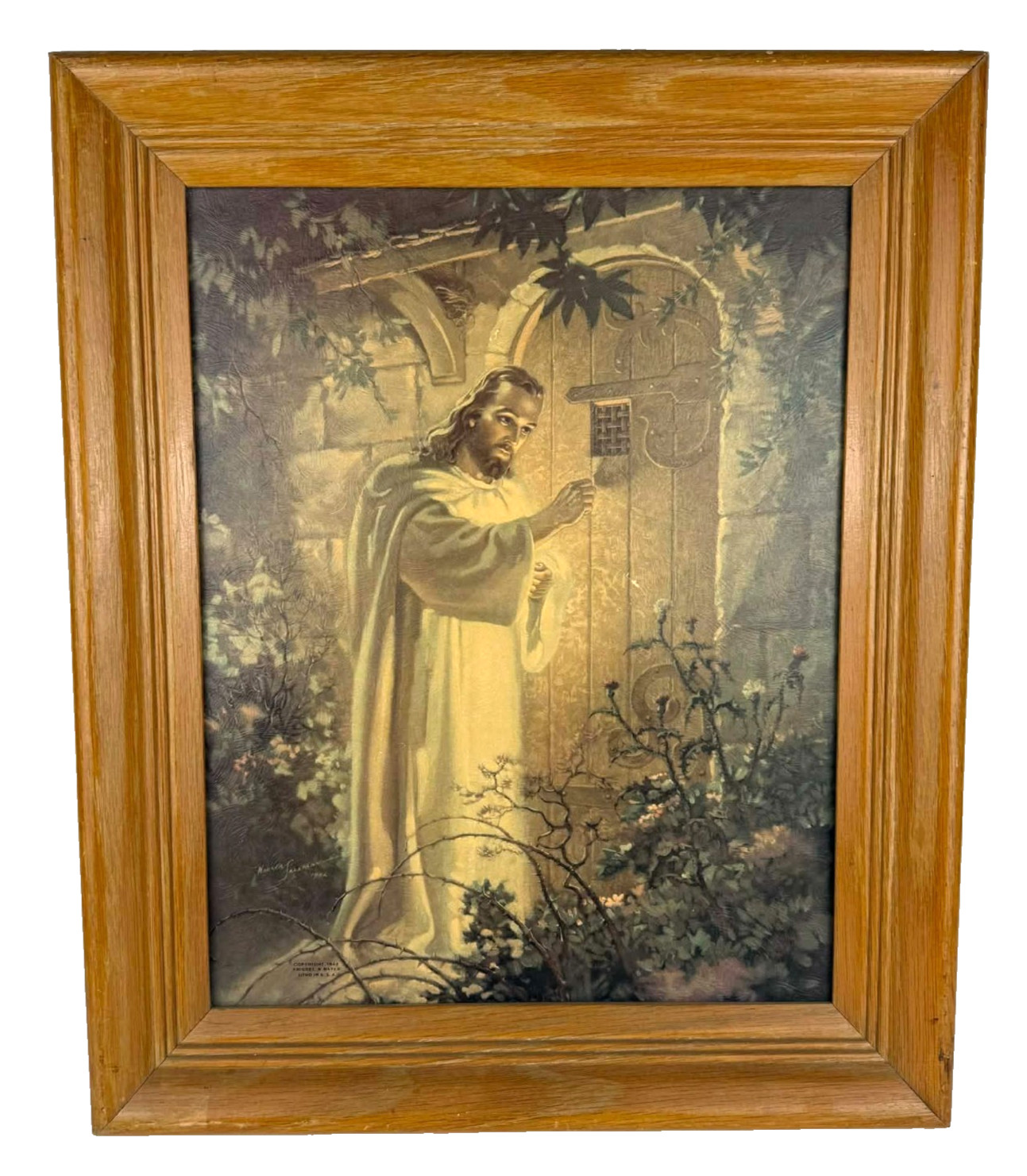 Jesus Picture Christ at the Heart’s Door Framed Large 11x14 Christian Decor 1942 Jesus Picture Christ at the Heart’s Door Framed Large 11x14 Christian Decor 1942
