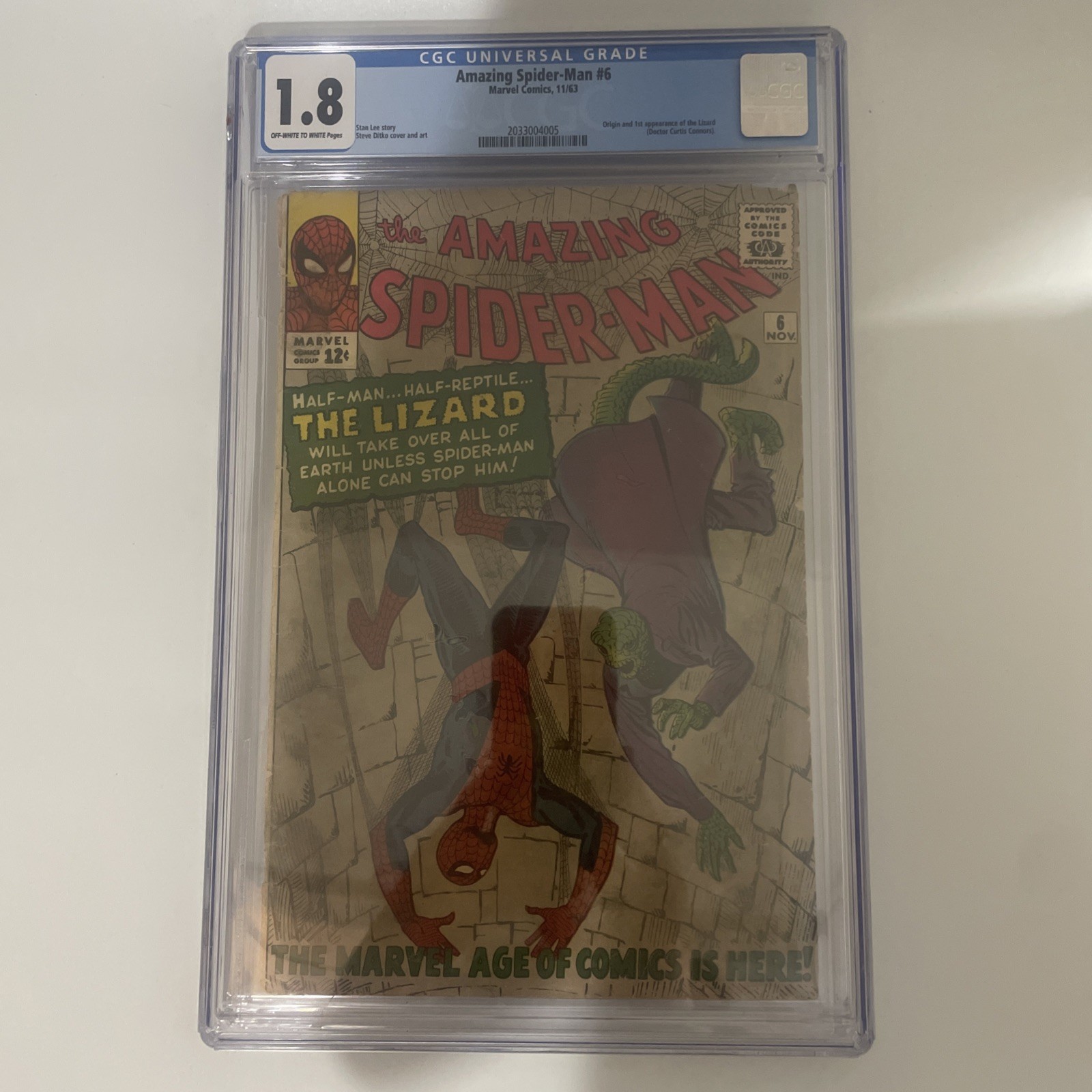 Amazing Spider-Man #1.8 CGC 1.8 1st The Lizard Dr Curtis Connors Silver Age