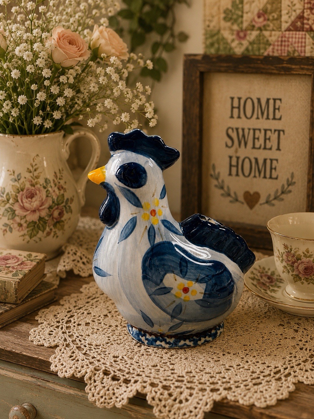 Cottage Grandma Decor Temptations Blue Old World By Tara Rooster