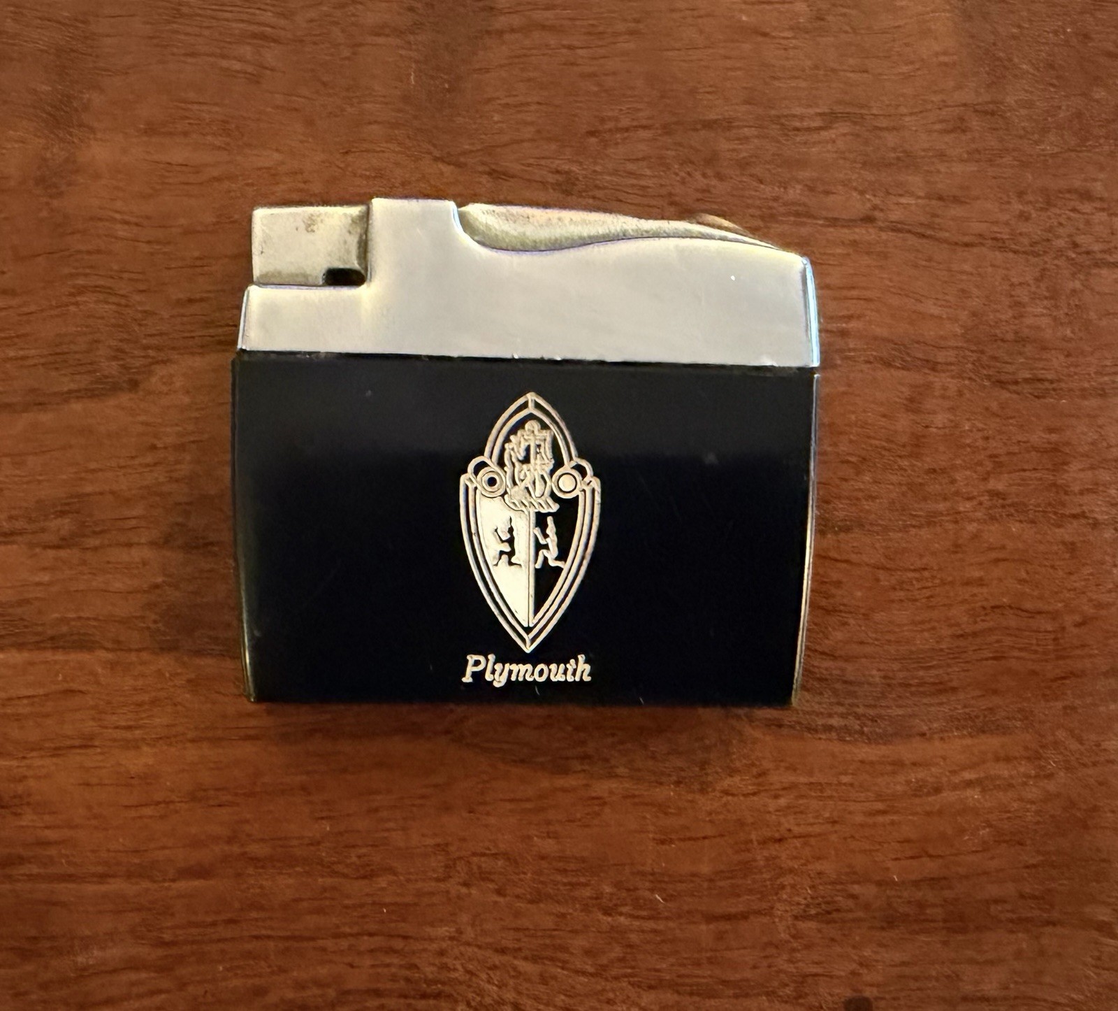 Vintage Plymouth Advertising Cigarette Lighter Elgin American Vintage Plymouth Advertising Cigarette Lighter Elgin American