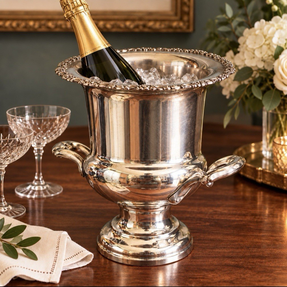 Vintage Oneida Silverplate Wine Champagne Trophy Ice Bucket Queen Beth Ptah 1997