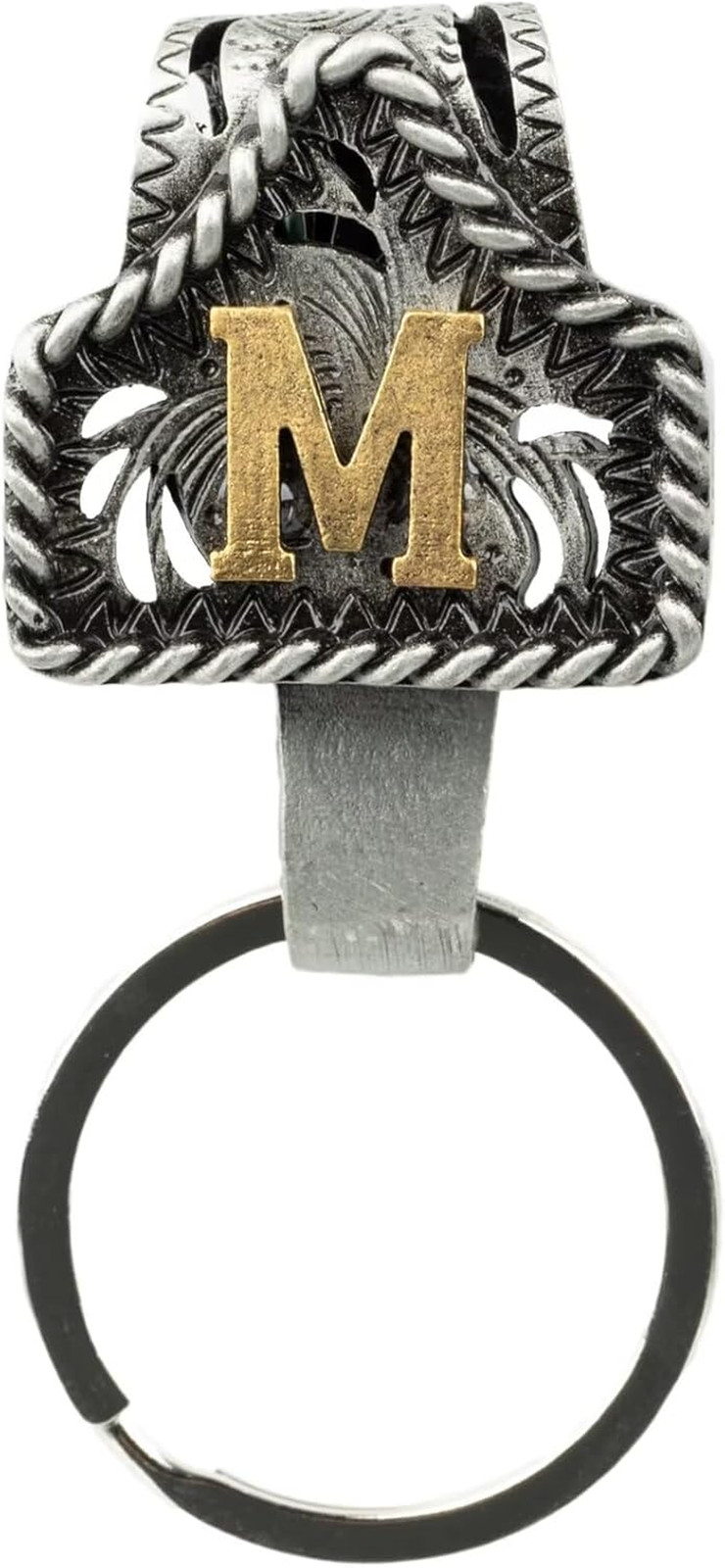 XZYLY Vintage Western Cowboy Letter Keychain,Handmade Metal A-Z Initial Key Chai