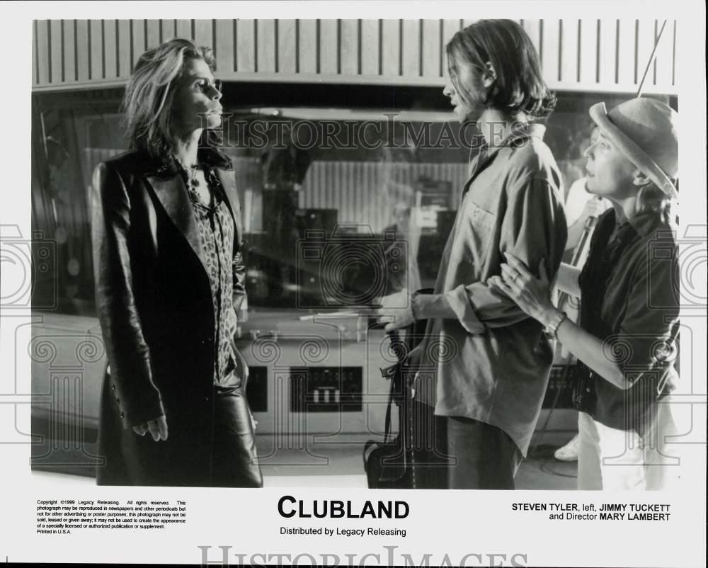 1999 Press Photo Steven Tyler, Jimmy Tuckett, Mary Lambert on \ 1999 Press Photo Steven Tyler, Jimmy Tuckett, Mary Lambert on \
