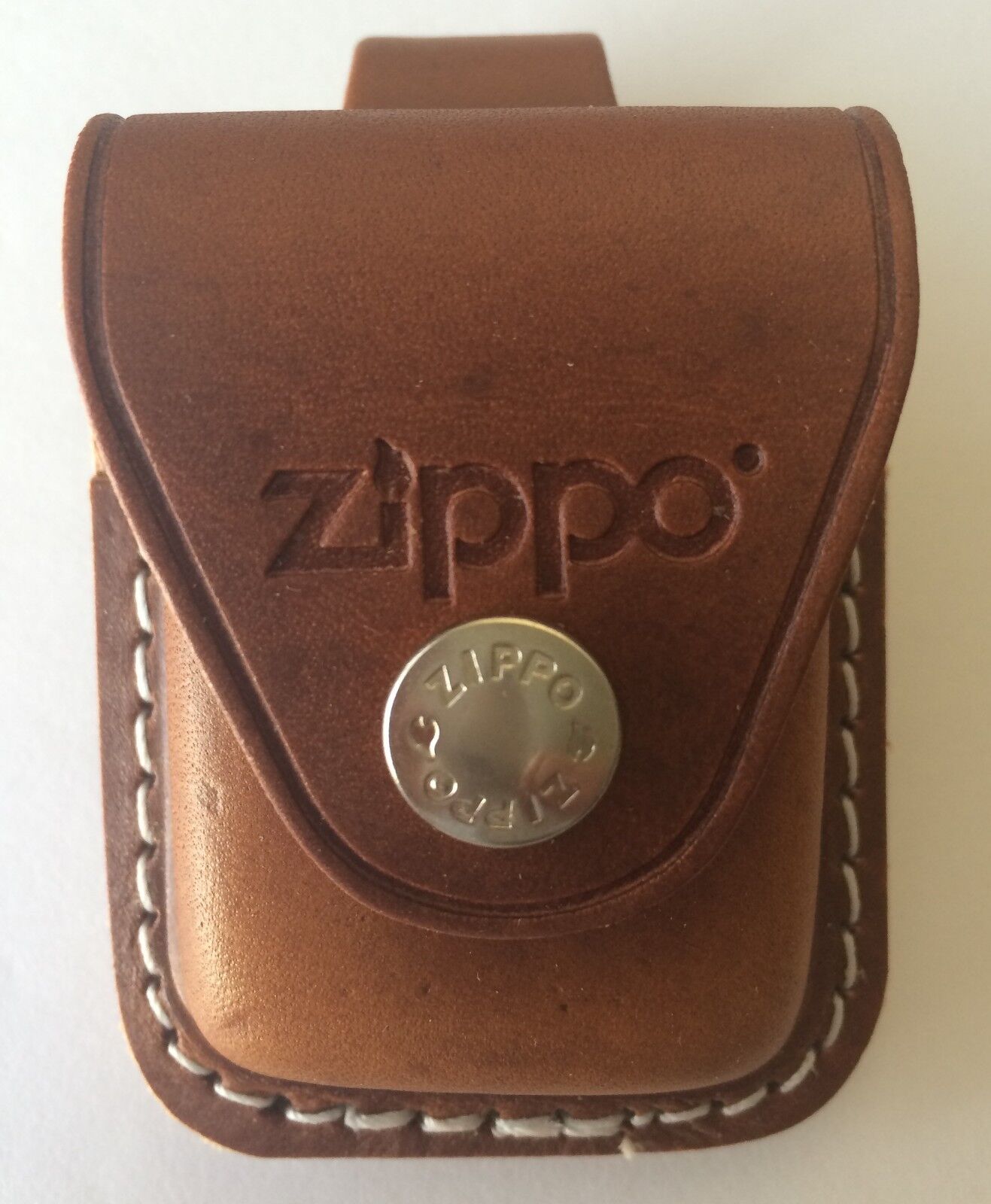 Zippo Brown Leather Lighter Pouch With Belt Loop, LPLB, New In Box