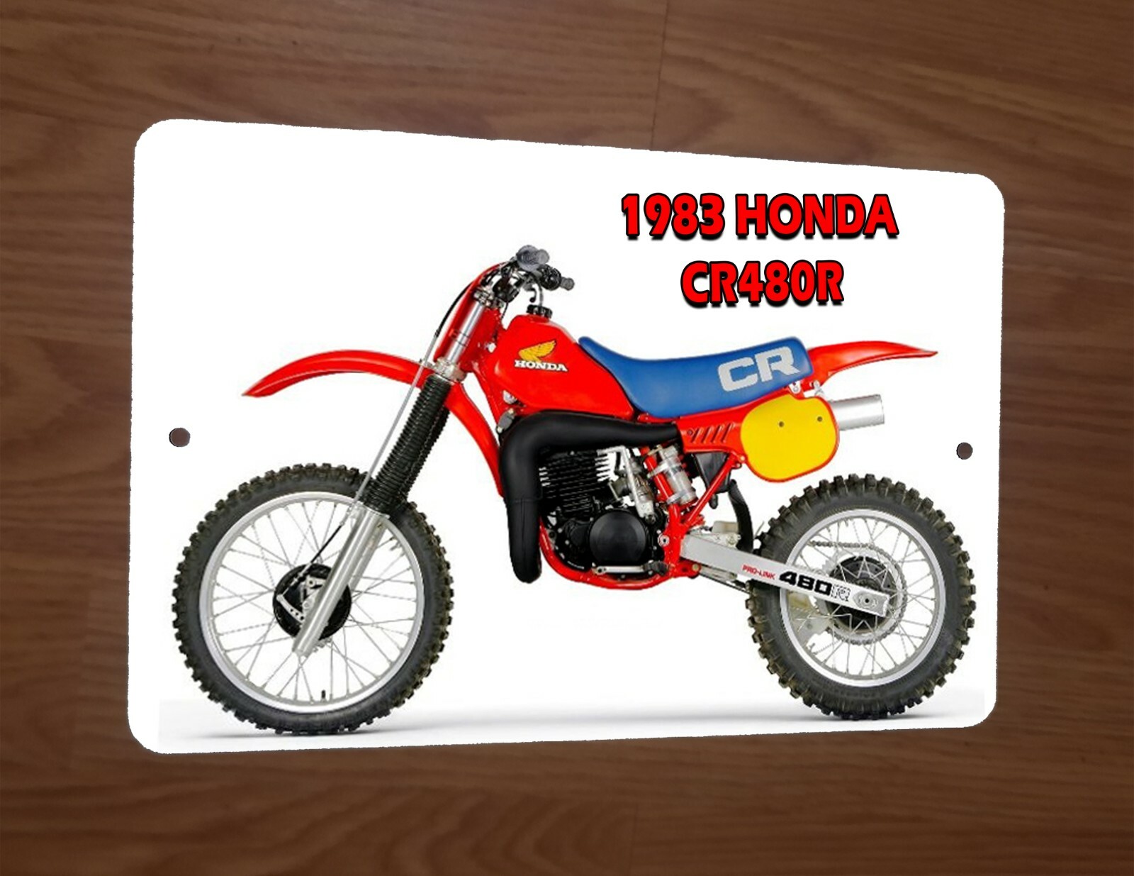1983 HONDA CR480R Dirt Bike Motorcycle Motocross 8x12 Metal Wall Sign