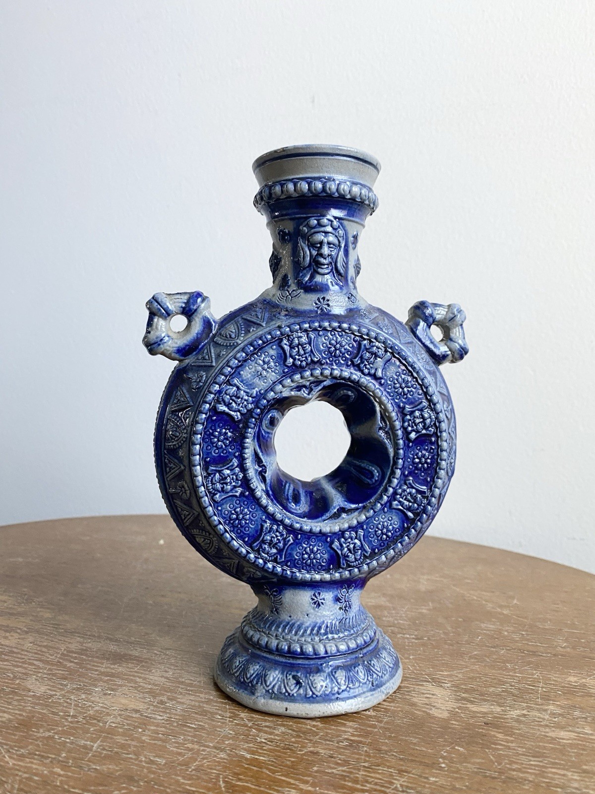 Antique 1800s Westerwald German Salt Glazed Stoneware 8” Drinking Vessel #329