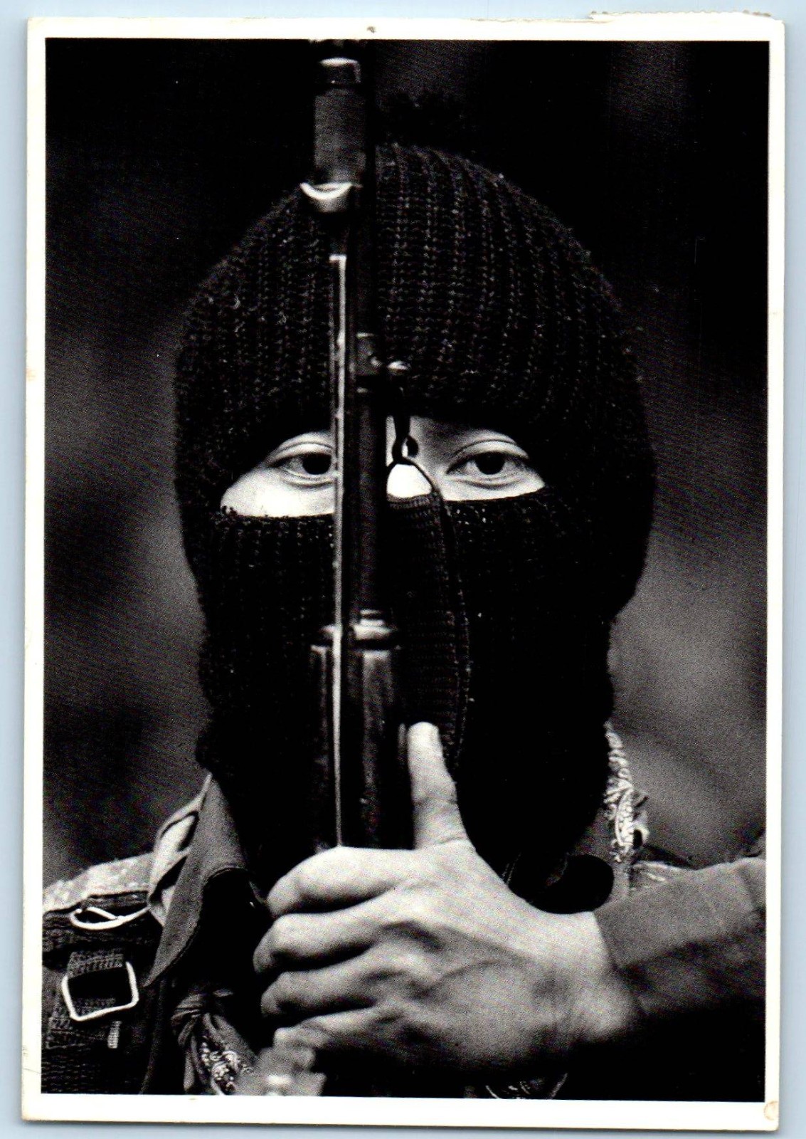 Mexico Postcard Zapatista Selva Chiapas Masked Man c1960\'s Vintage Posted