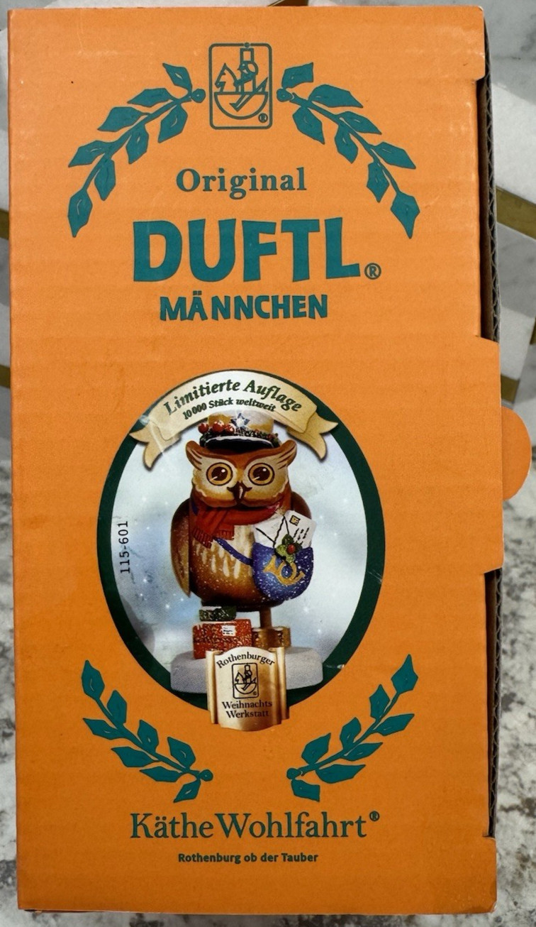 Kathe Wollfahrt Incense BurnerOriginal Duftl Mannchen Limited Postman OWL