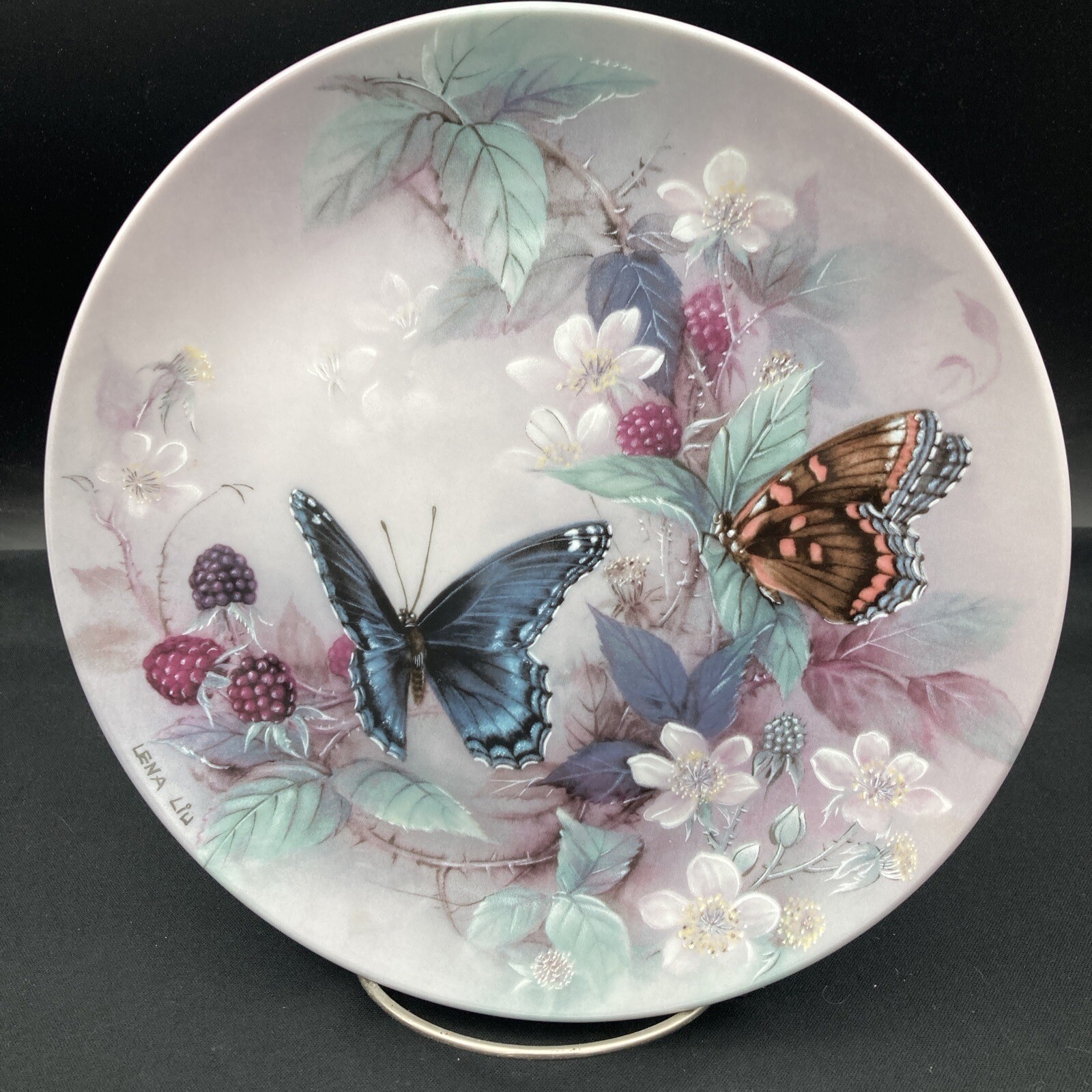 Red -Spotted Purples - Lena Liu’s On Gossamer Wings Series Collector Plate ~