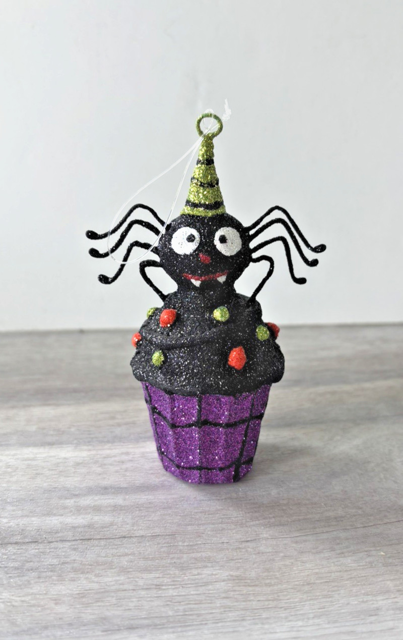 Pier 1  Vintage Halloween Spider Ornament Glitter Fun Pier One Rare HTF