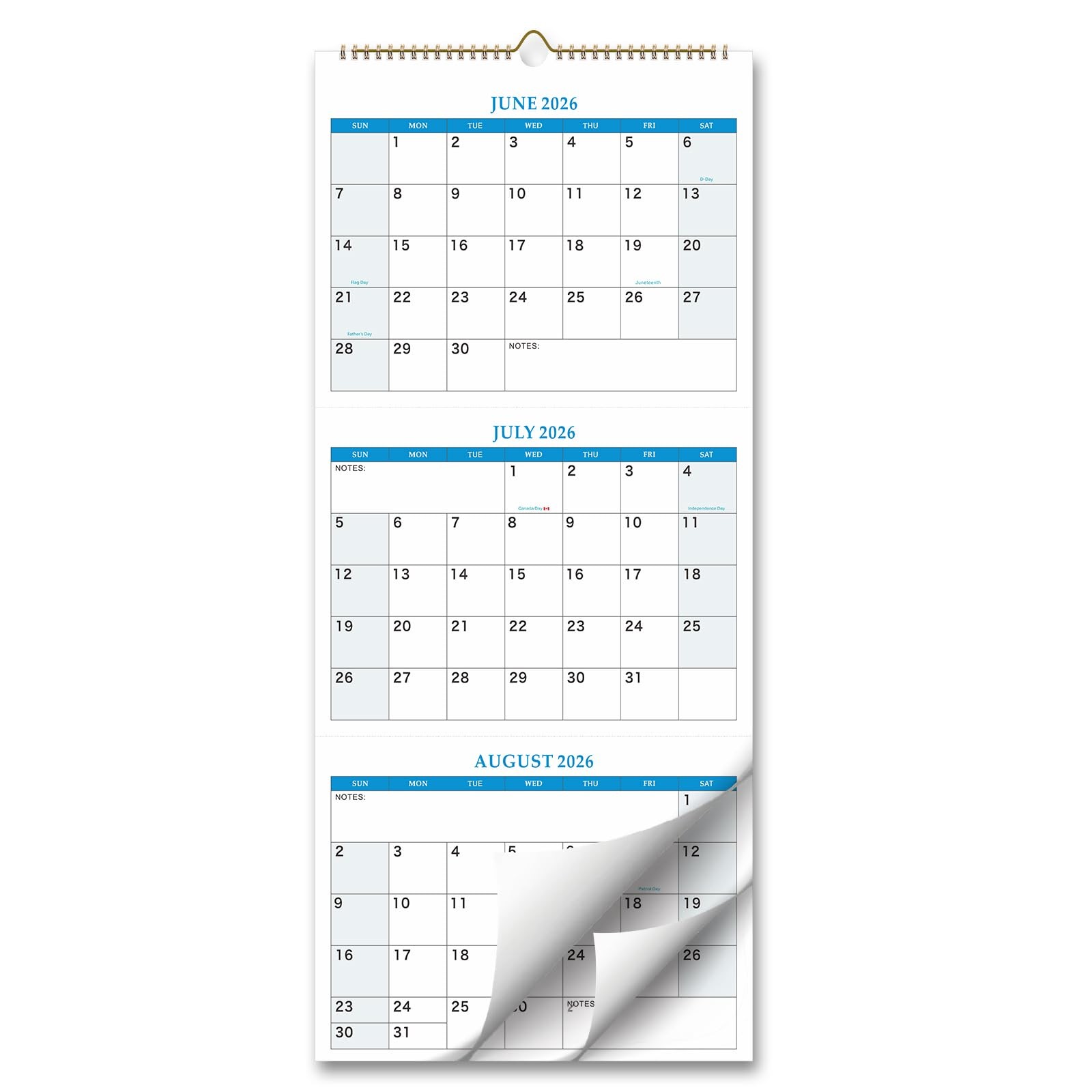 3 Month Calendar 20262027 Wall Calendar, Three Month Vertical Calendar from J...