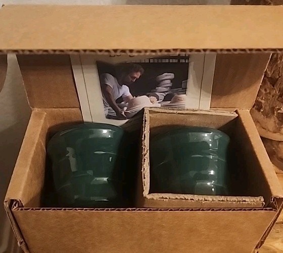 2 Longaberger Pottery Woven Traditions IVY GREEN Votive Candle Holders New