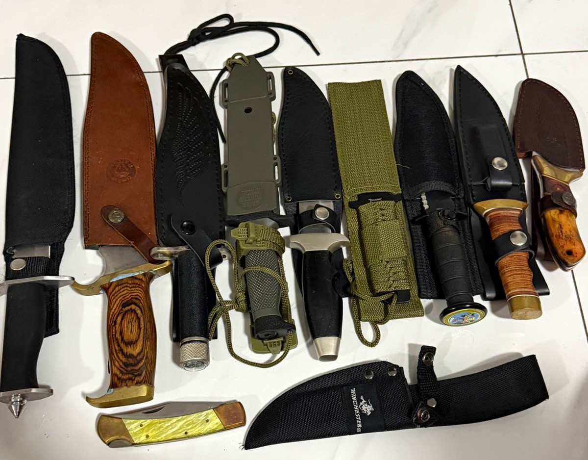Massive 11-Piece Vintage Tactical & Heavy Duty Camping Tool Collection Lot + She