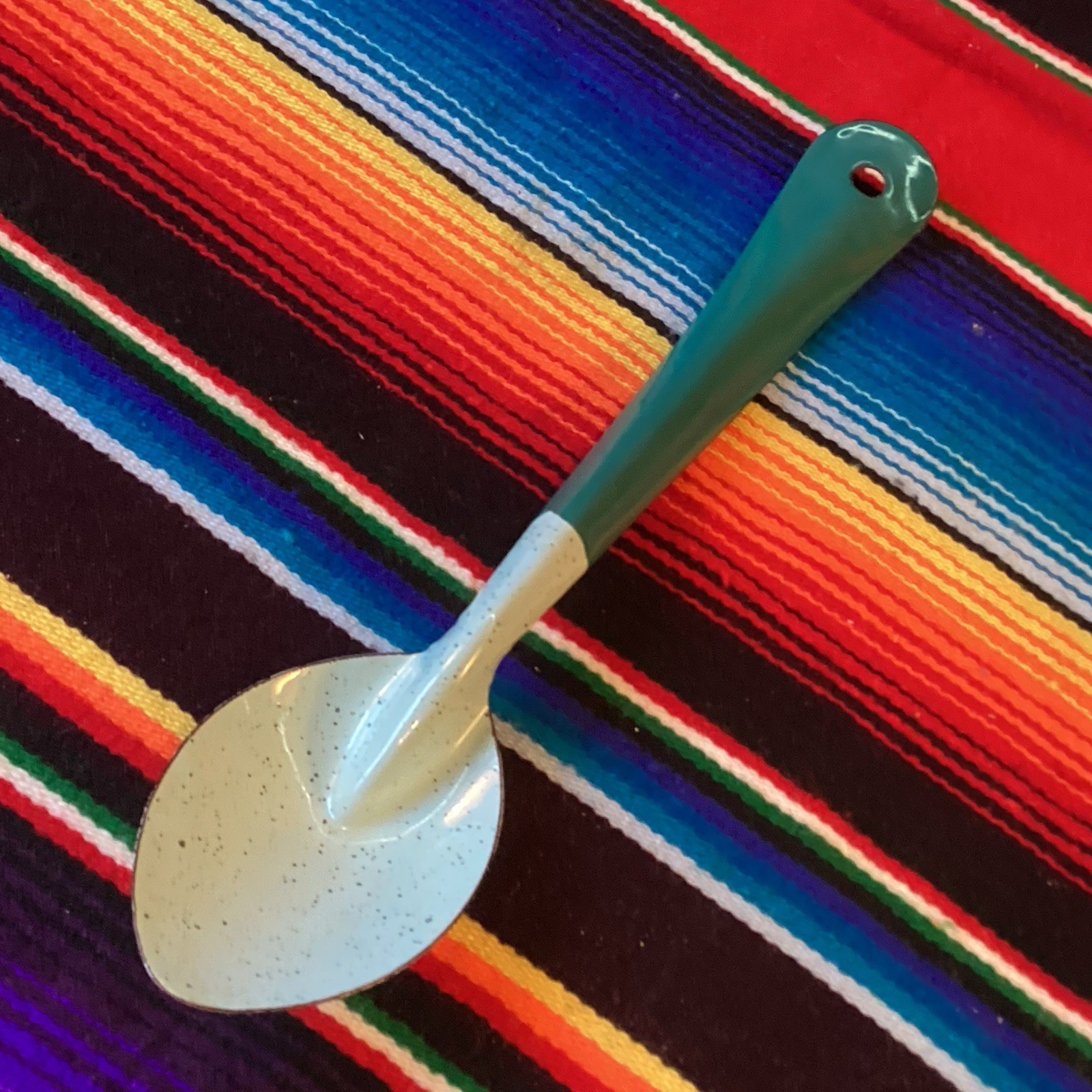 Spoon Large 12” Turquoise Enamelware Camping New