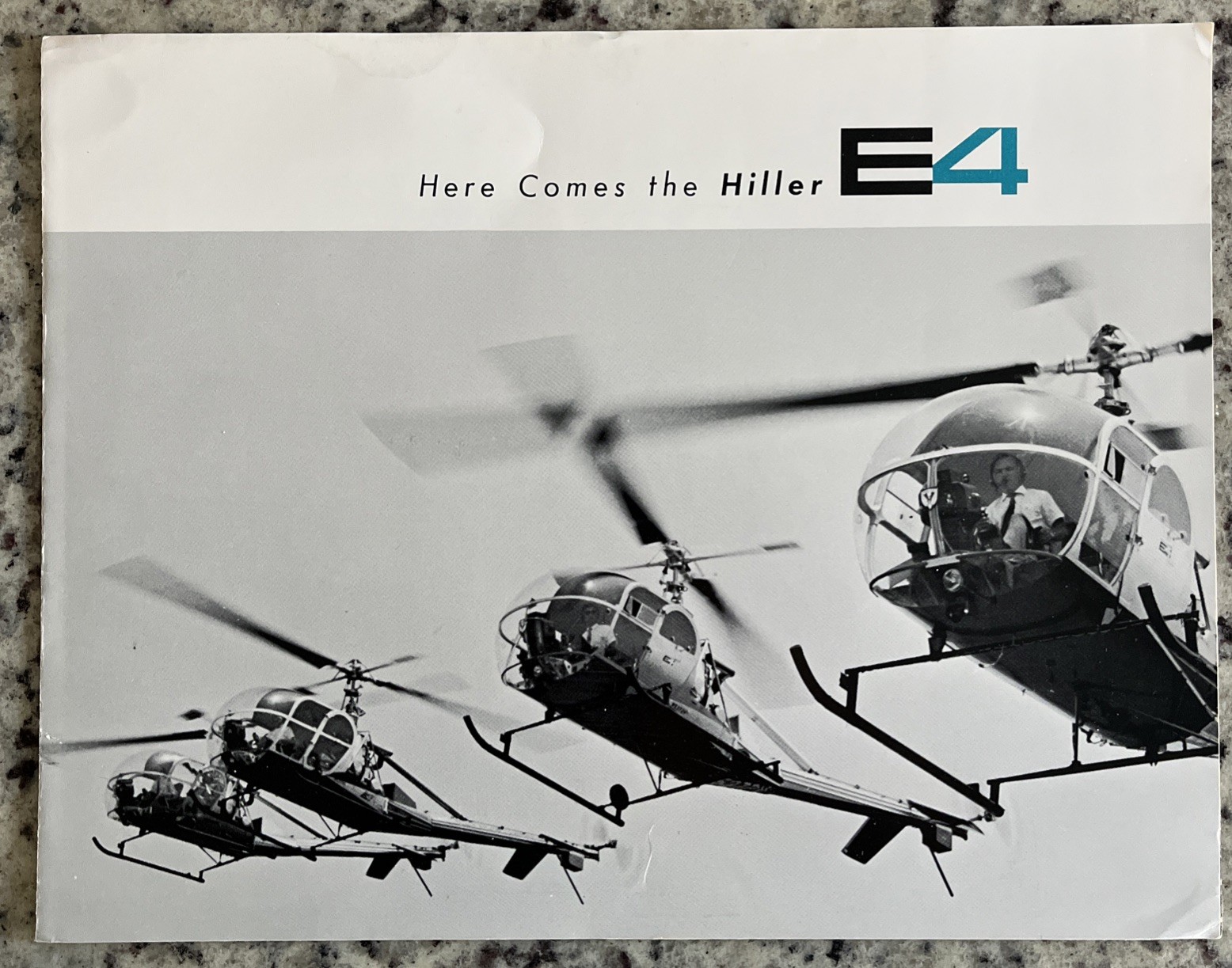 Vintage 1960s Hiller Aircraft E4 Business Helicopter Sales Brochure Palo Alto CA