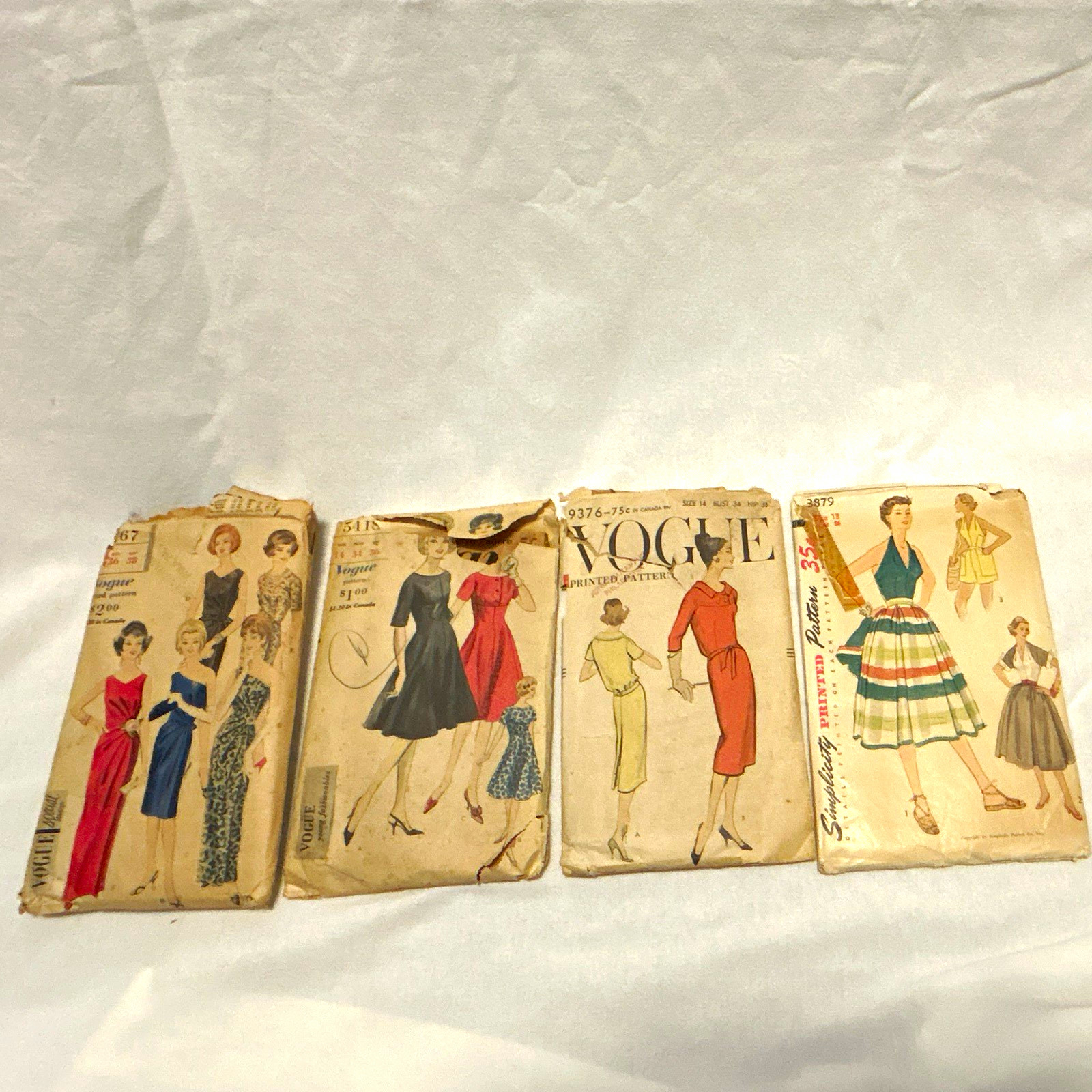 Vintage Sewing Pattern Lot, As Is, Old, Fragile, 2 And 3 Front Torn. Vintage Sewing Pattern Lot, As Is, Old, Fragile, 2 And 3 Front Torn.