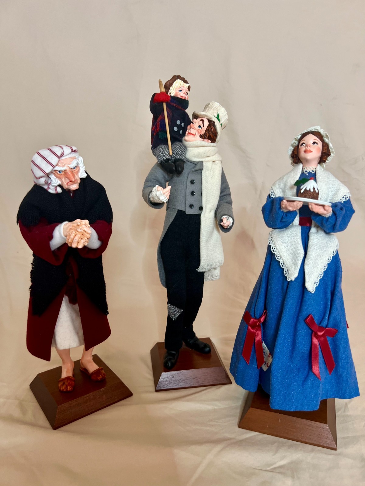 Simpich Character Dolls Christmas Carol Collection, 3 pieces excellent condition