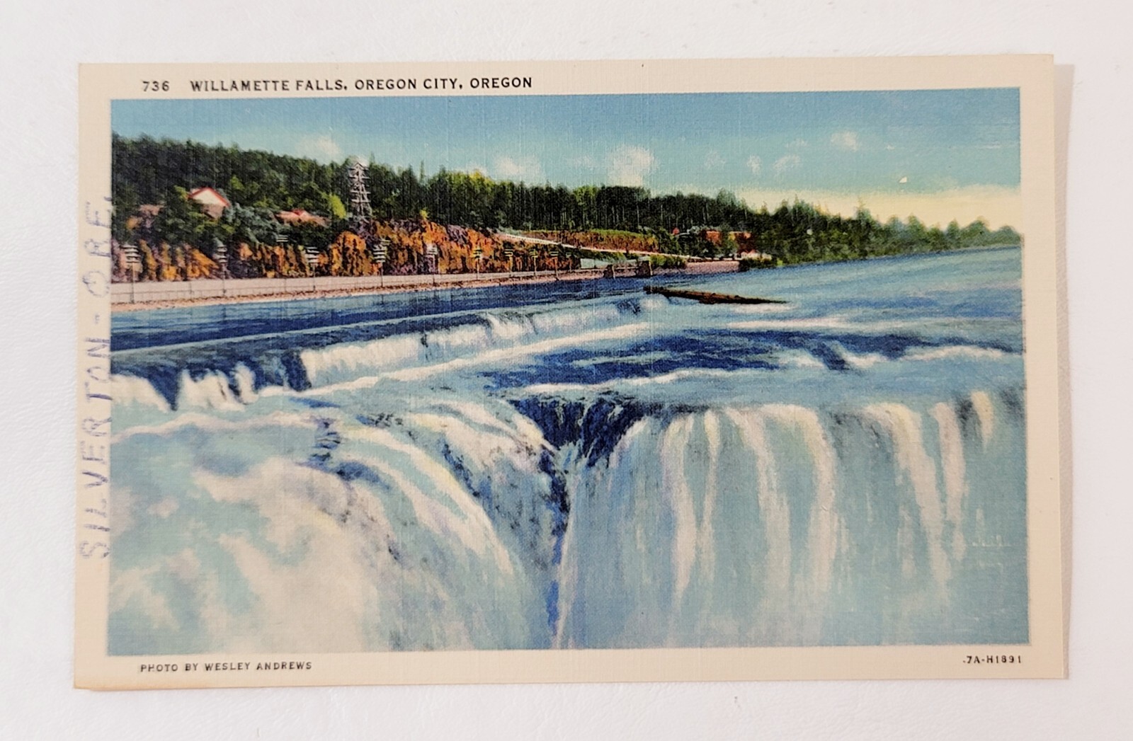 Willamette Falls Oregon City Oregon 1938 Vintage Linen Postcard Willamette Falls Oregon City Oregon 1938 Vintage Linen Postcard