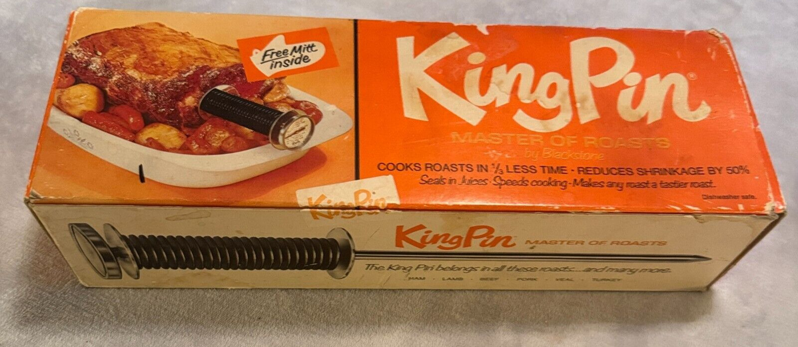 Vintage KING PIN-MASTER OF ROASTS By Blackstone thermometer unused in box