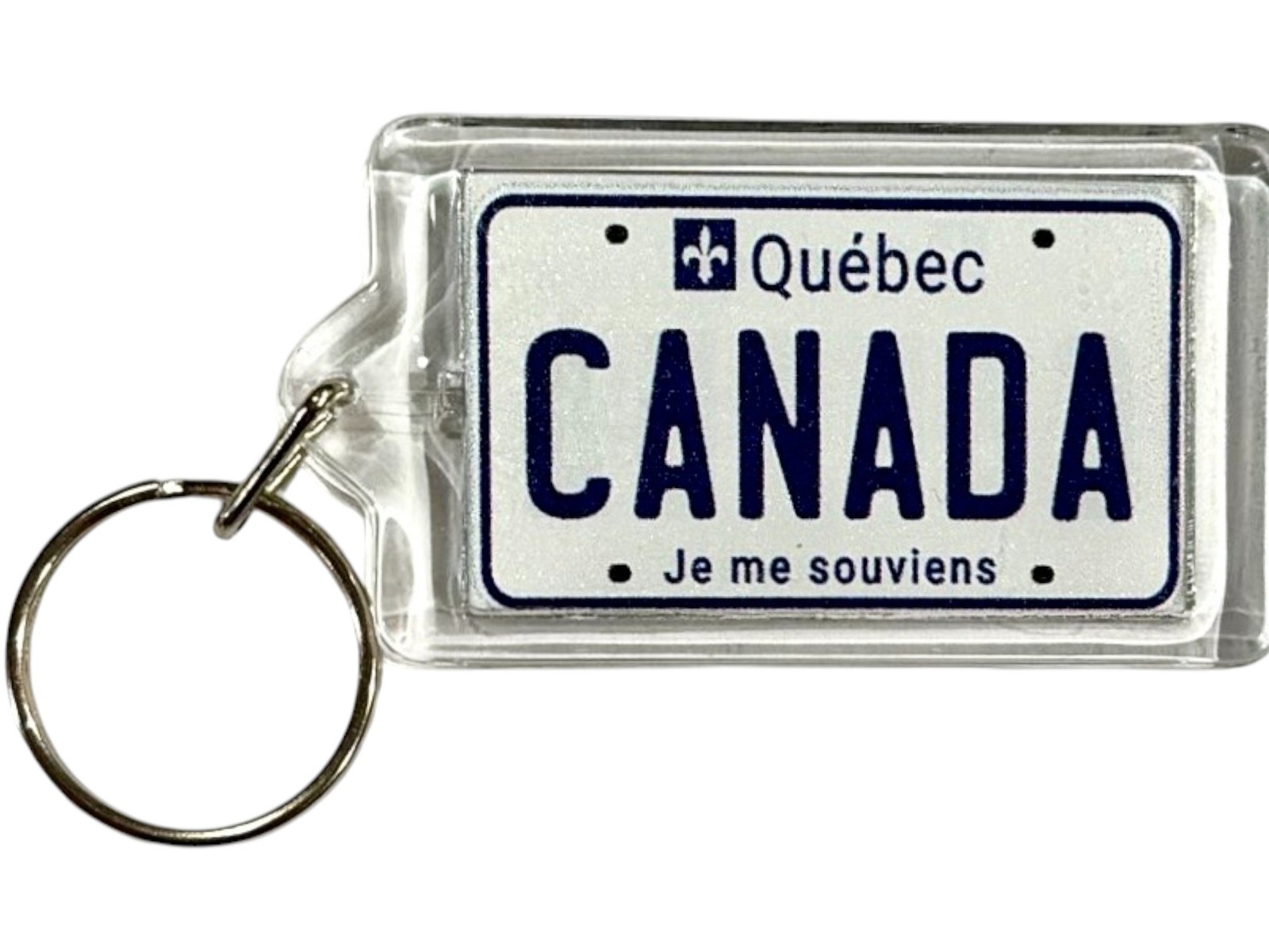 Quebec Canada License Plate Acrylic Rectangular Souvenir Keychain 2.5