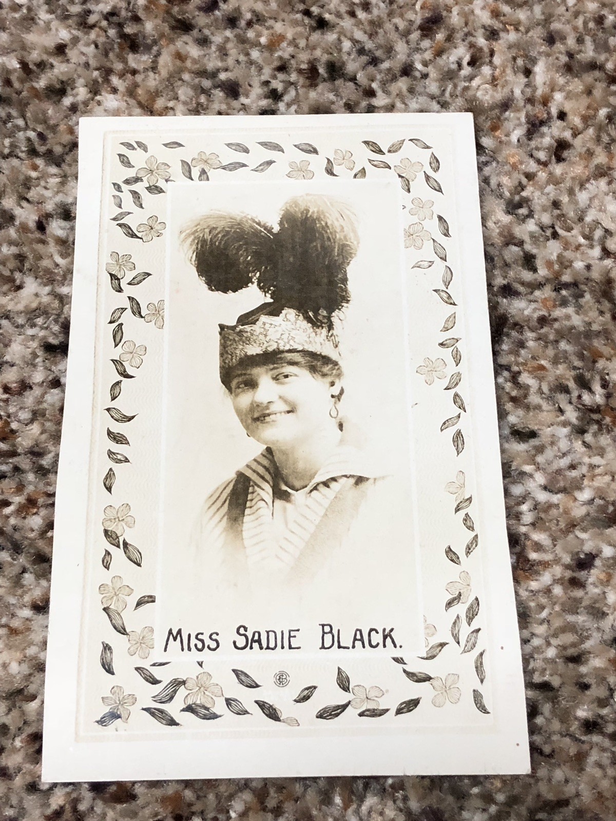Vintage Miss Sadie Black Postcard Actress Flapper RPPC 1910s Black And White