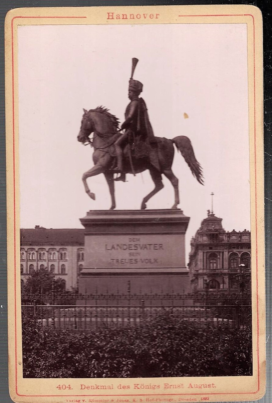 1892 DENKMAL DES KONIGS ERNST AUGUST HANNOVER GERMANY 6 1/2\ 1892 DENKMAL DES KONIGS ERNST AUGUST HANNOVER GERMANY 6 1/2\