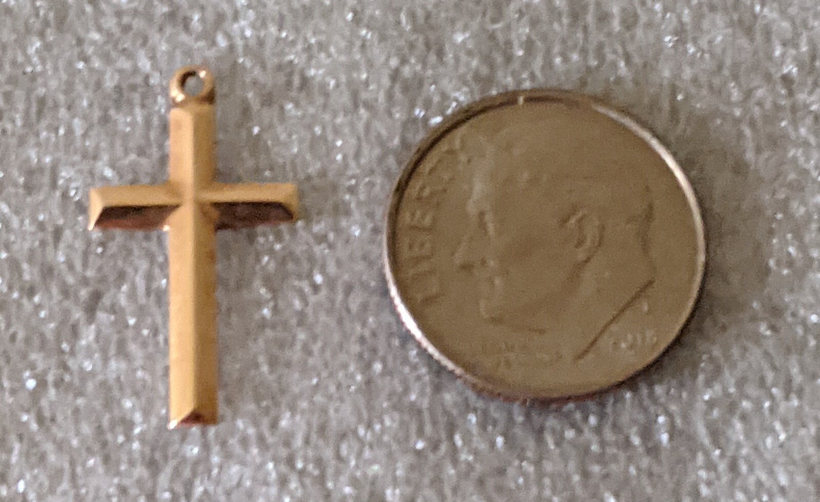 Vintage 14k Solid Yellow Gold Catholic Rounded Top Cross Pendant Petite 3/4\