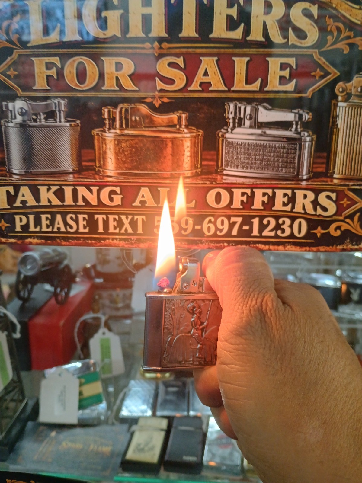 VINTAGE ROGERS KNIGHT ON HORSEBACK LIGHTER. Working 