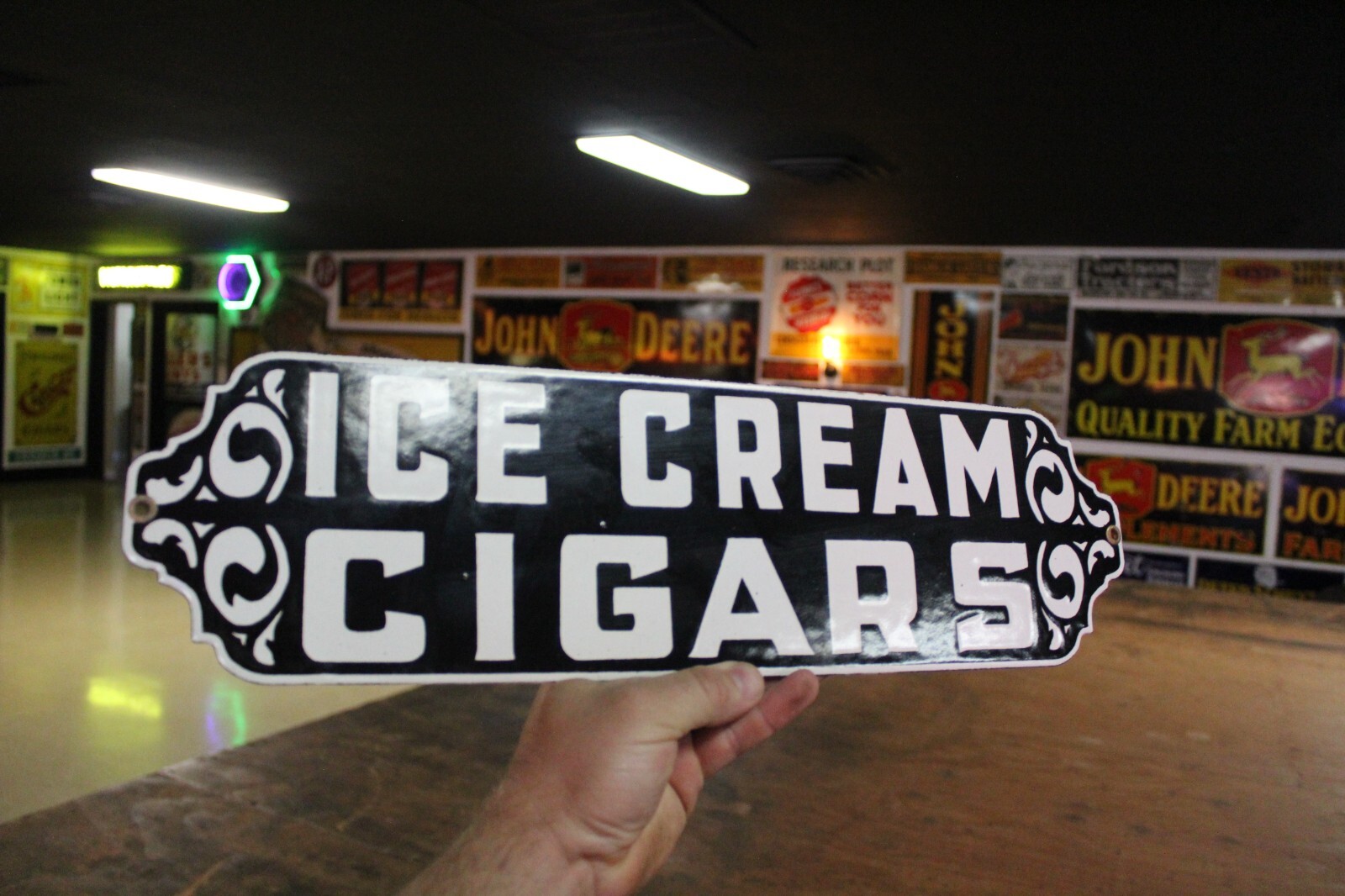 RARE ART DECO ICE CREAM CIGAR STORE DEALER PORCELAIN METAL SIGN TOBACOO DAIRY RARE ART DECO ICE CREAM CIGAR STORE DEALER PORCELAIN METAL SIGN TOBACOO DAIRY