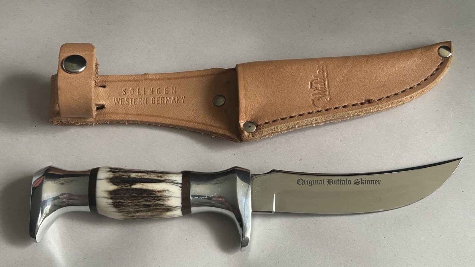 Vintage 1950’s Widder Solingen Germany Knife & Original Sheath - Mint