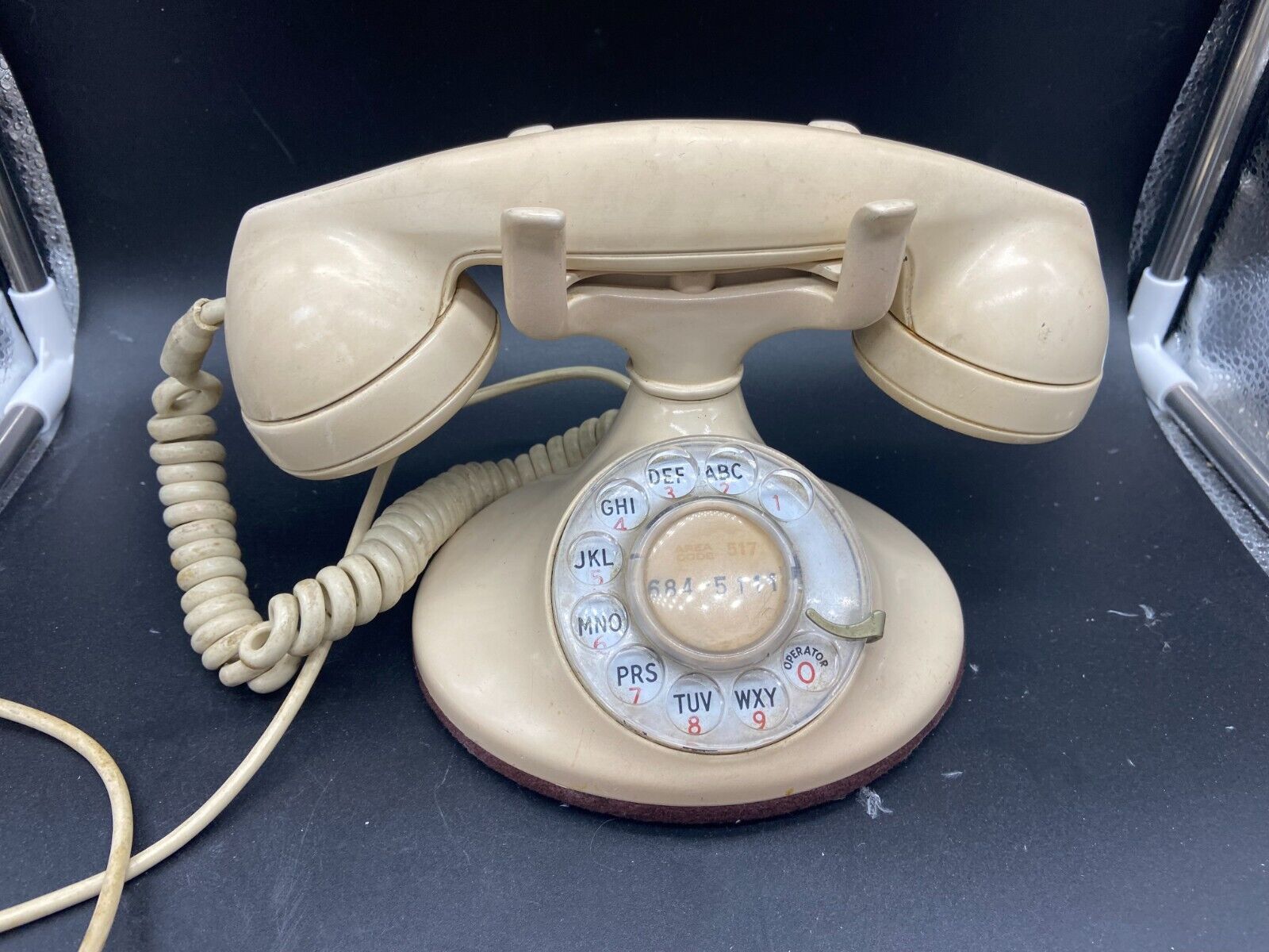 Vintage Bell System D1 202 Tan Ivory Telephone General Electric