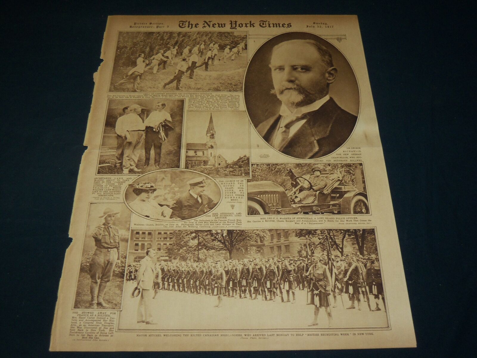 1917 JULY 22 NEW YORK TIMES ROTO PICTURE SECTION - FRANCIS OUIMET - NT 8988