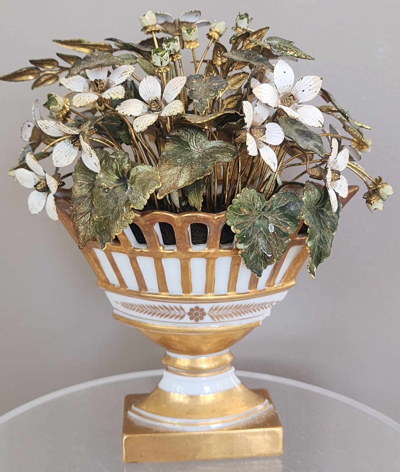 Vintage Gorham Fleurs Des Siècles Enameled Metal Flowers Urn Vase 7