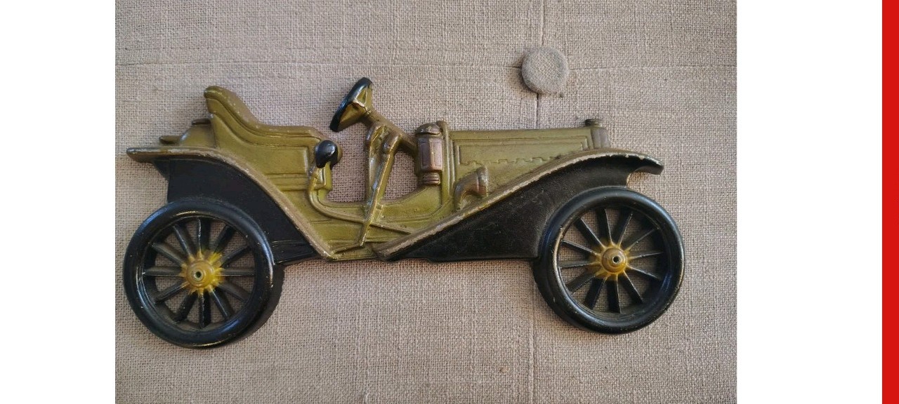 Vintage Cast Aluminum Midwest 1909 Hupmobile Antique Car Wall Plaque