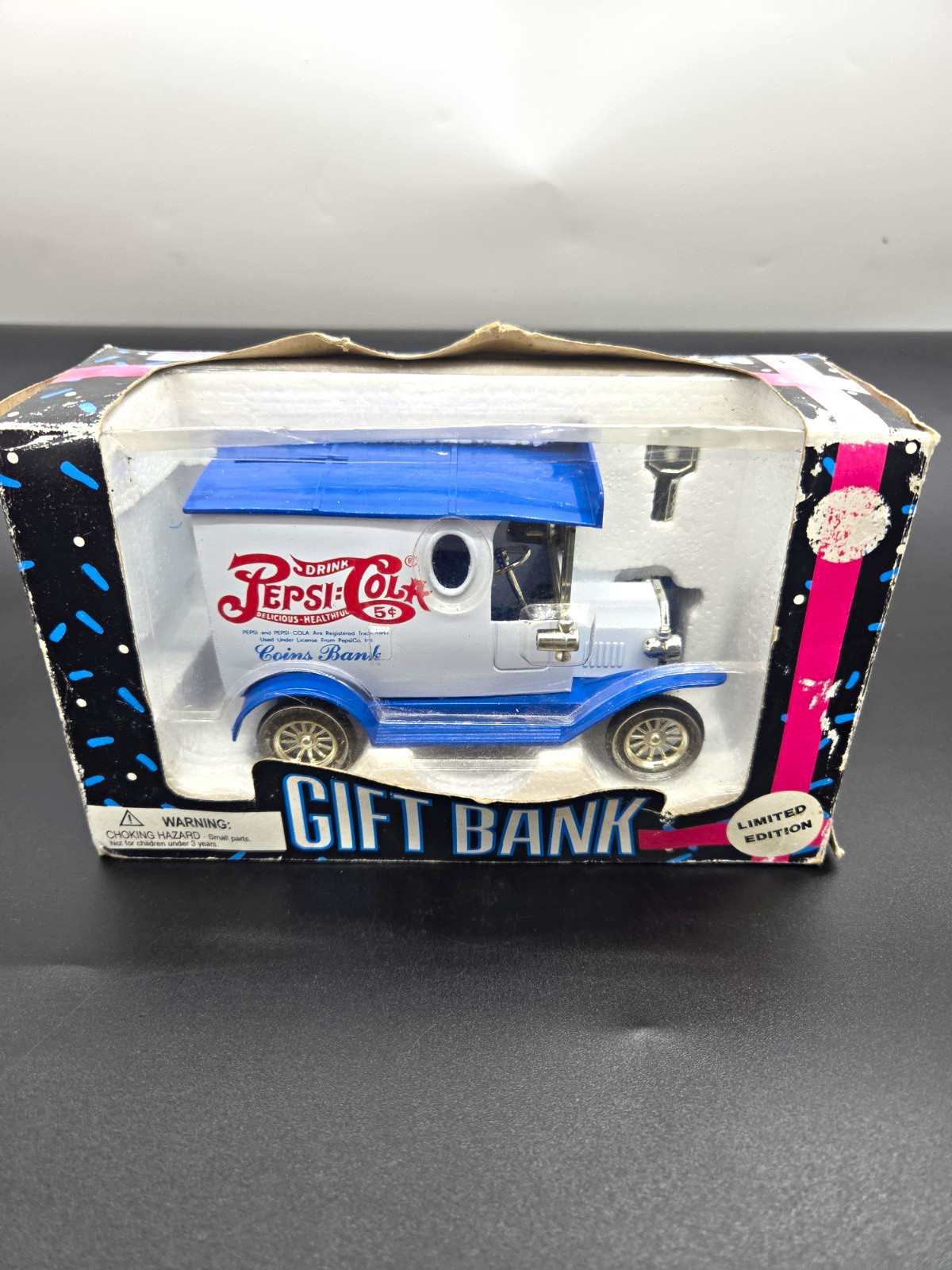 Pepsi 1993 Limited Edition Die-Cast Metal Advertising Bank, Blue/White