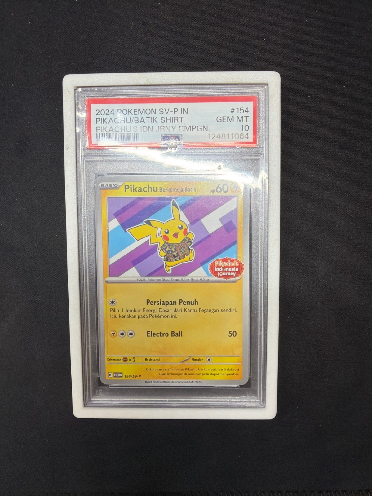2024 Pokemon SV-P Pikachu Batik Shirt #154 PSA 10 Indonesia Journey