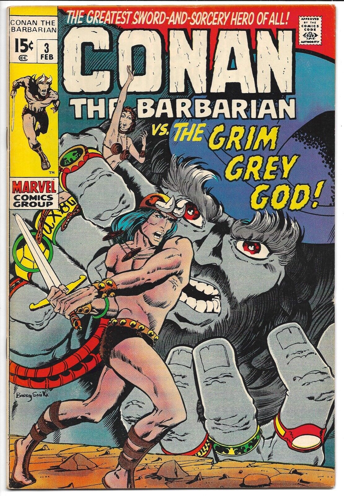 MARVEL CONAN THE BARBARIAN #3 Needs to be CGC\'d GRIM GREY GOD Perfect issue