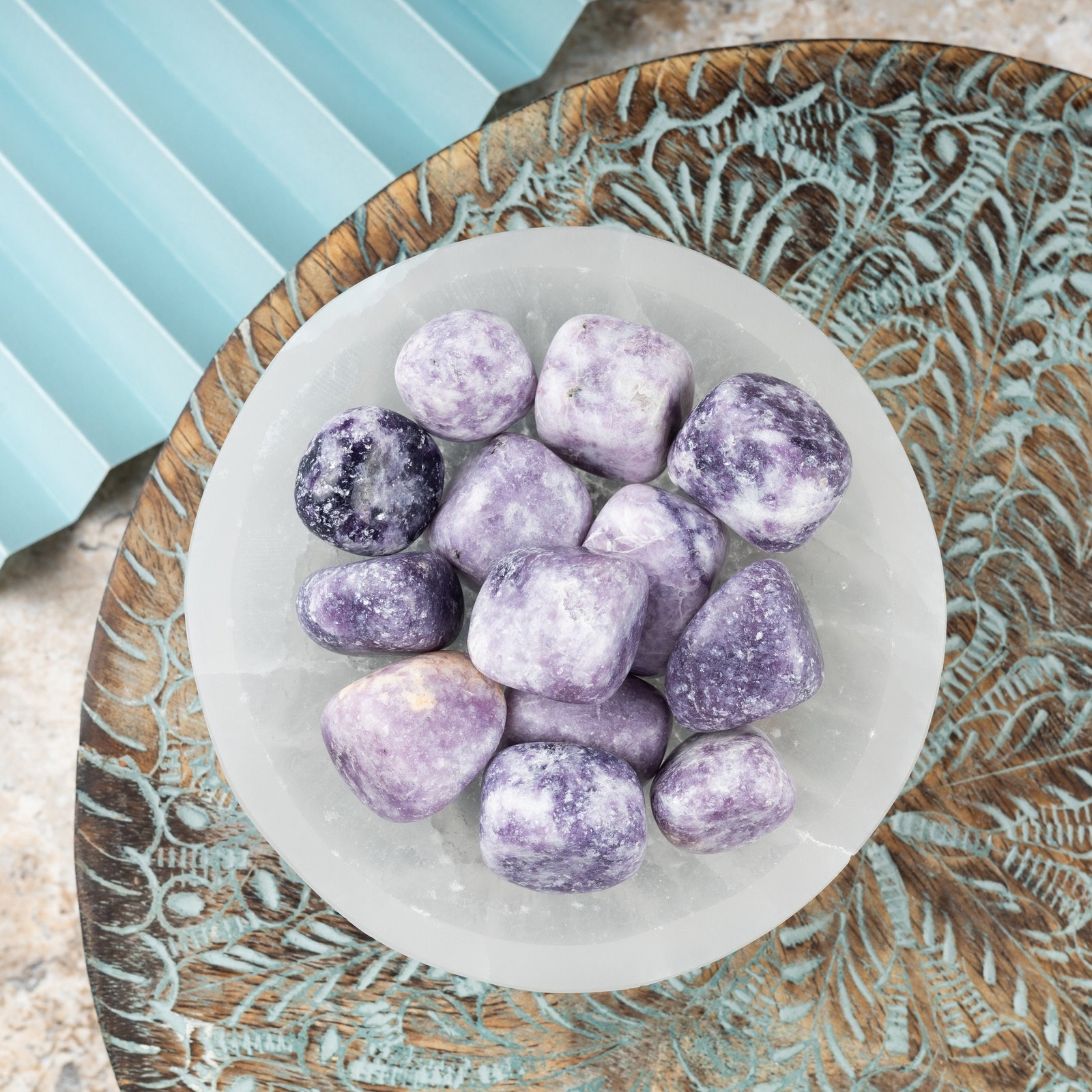 Lepidolite Crystal Tumble Stone, Polished Stone for Meditation & Healing