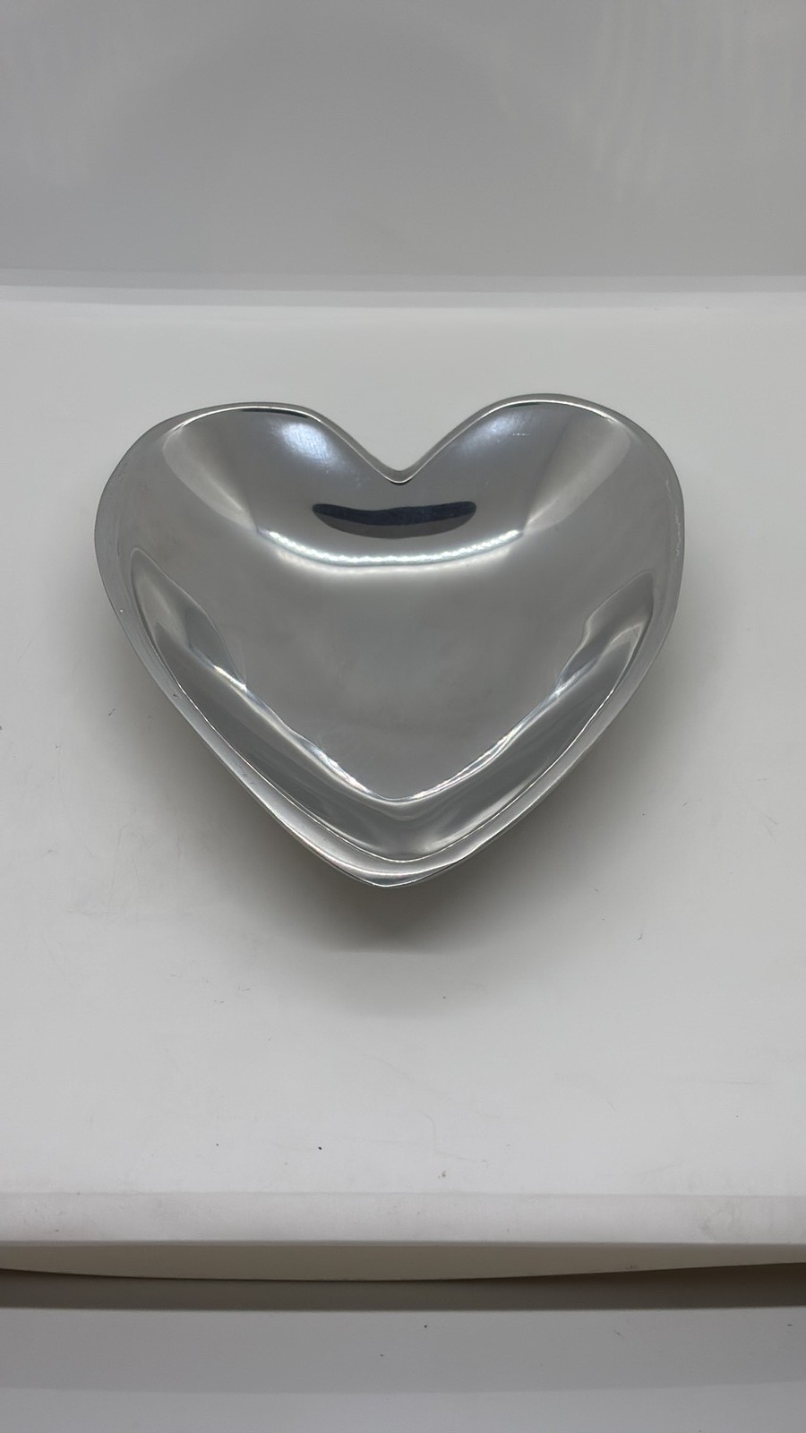 Vintage Nambé Classic Heart Bowl #1188 Silver Alloy Decor   1987