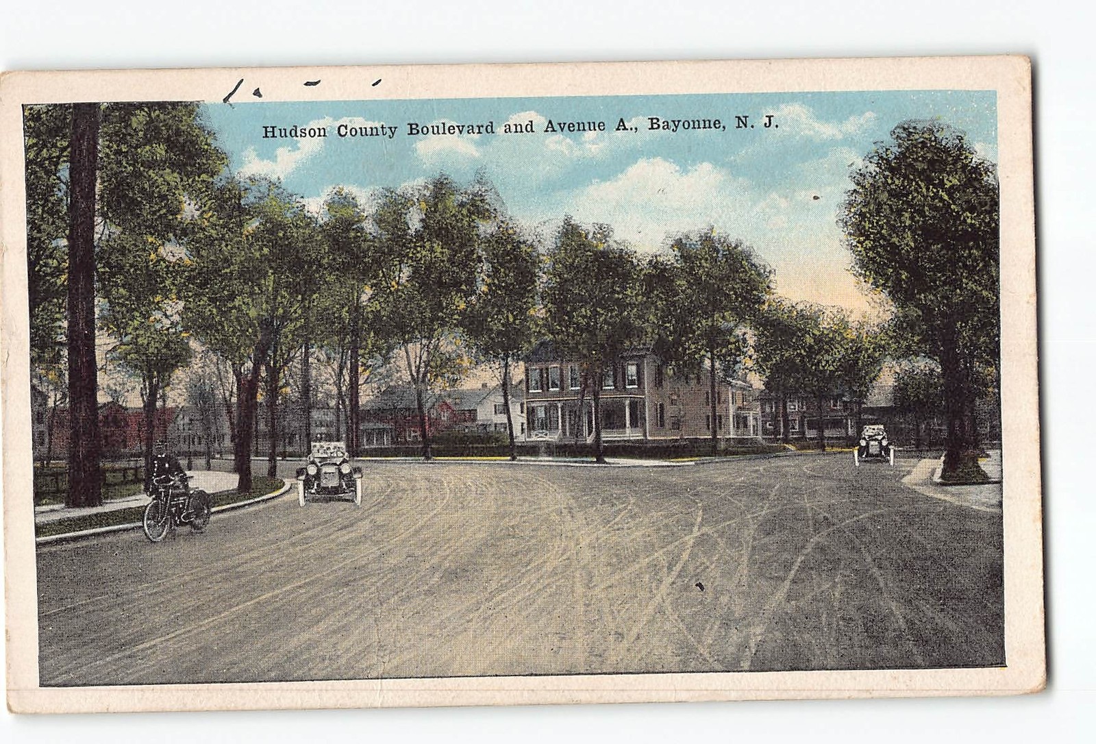 Bayonne New Jersey NJ Postcard 1915-1930 Hudson County Boulevard And Avenue A