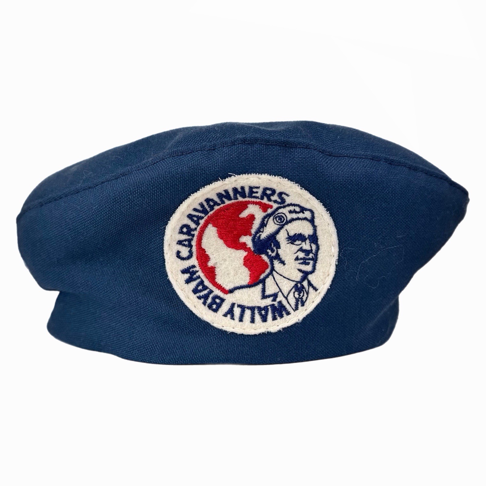 Vintage Wally Byam Caravanners Beret 60s Blue WBCCI Airstream Owners Hat - Small