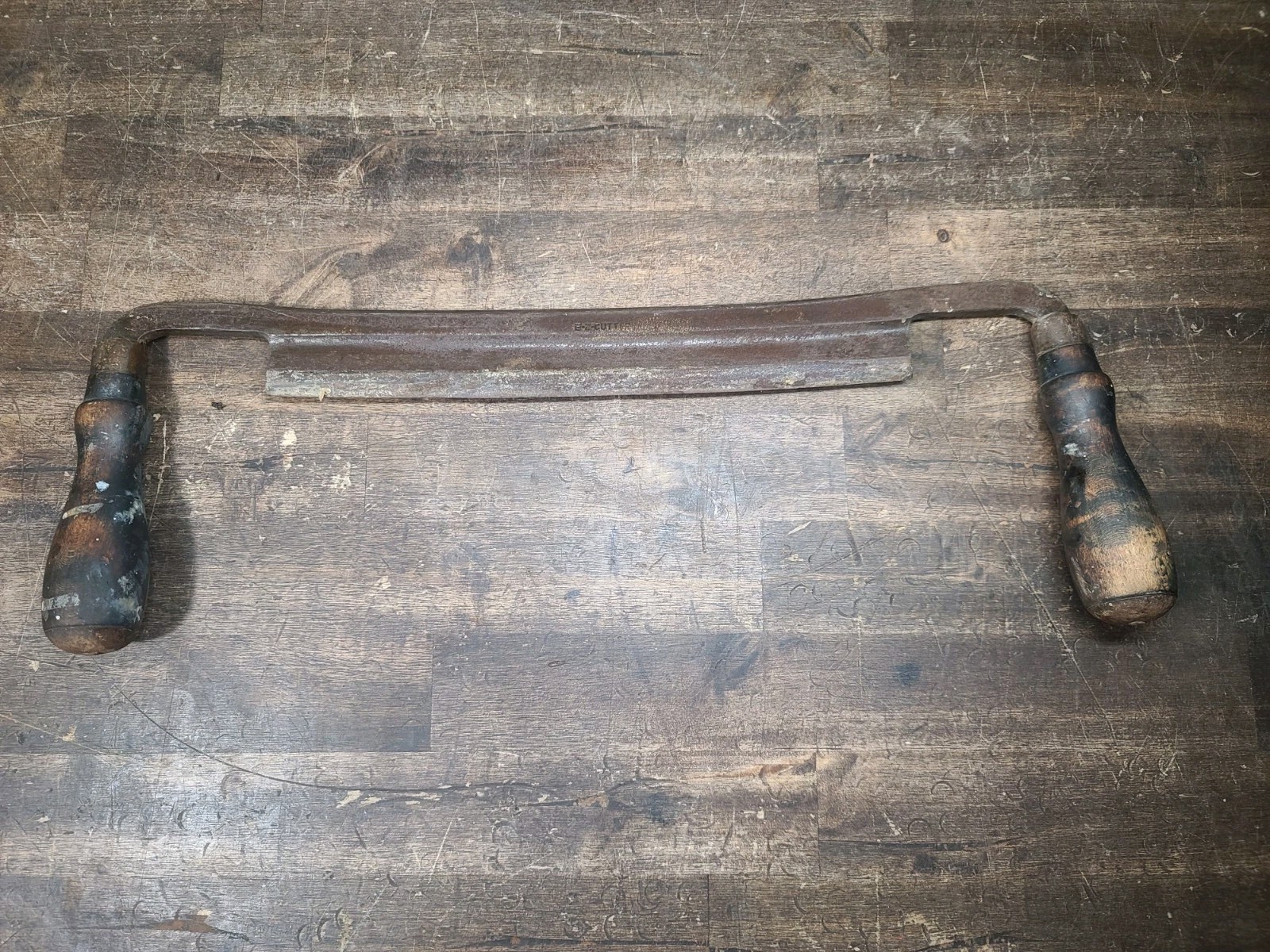 Vintage Antique E-Z Cutter 10” Draw knife Woodworking Tool USA Used Nice