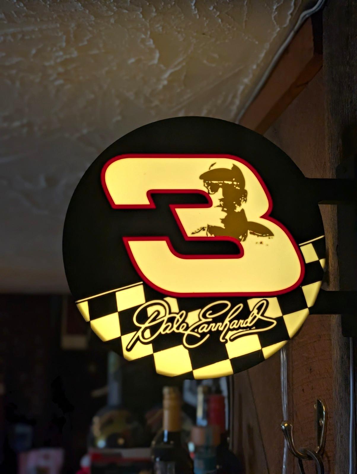 Dale Earnhardt #3 Double Sided Lighted Wall Light Sign